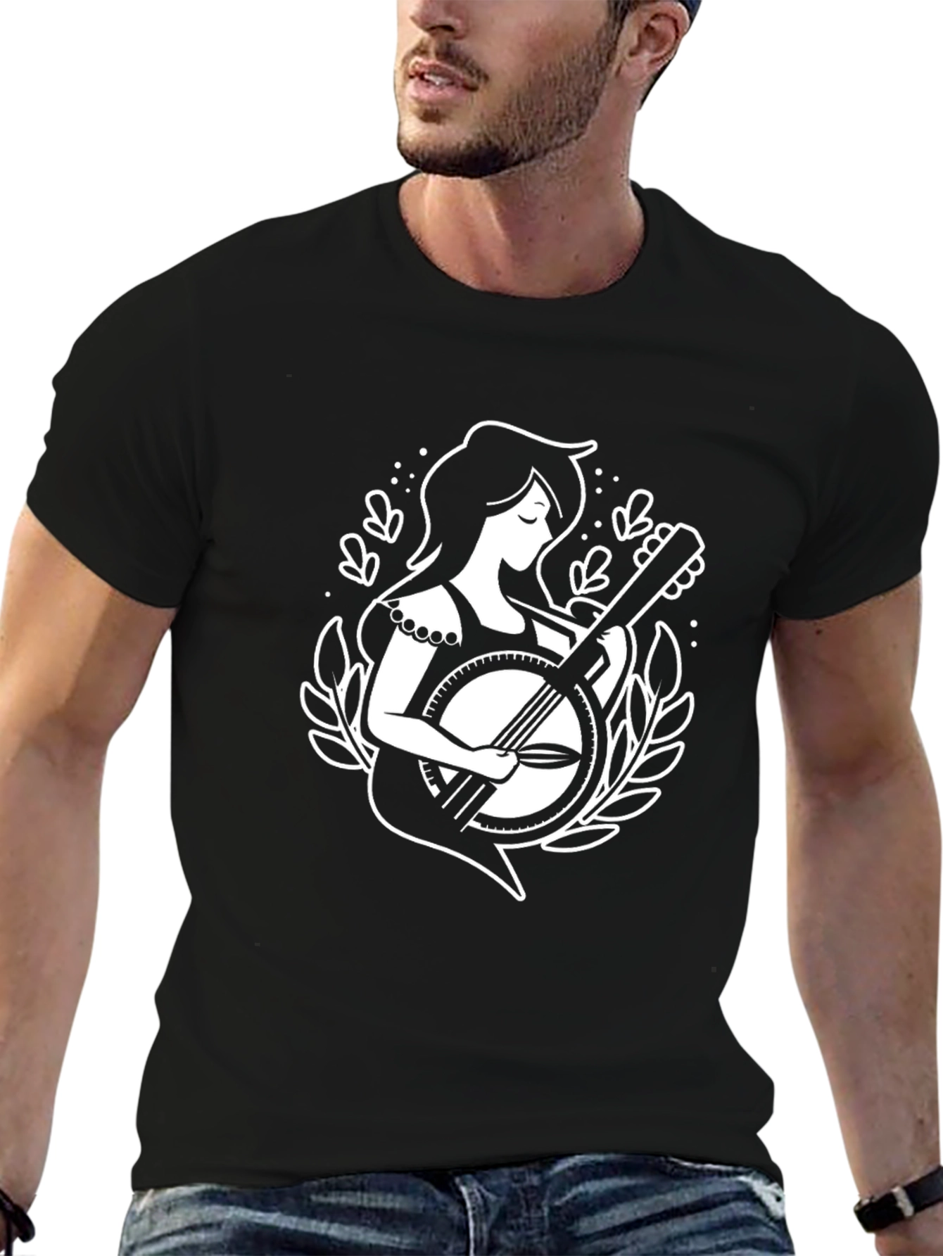 Banjo Girl Graphic Tee - Unique Musician Shirt