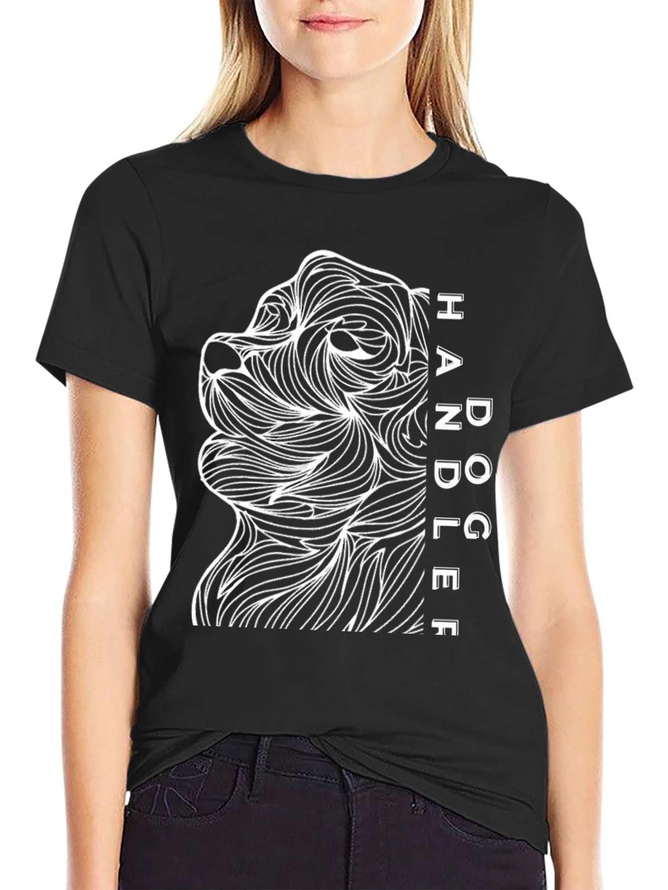 Dog Handler Graphic Tee - Black Unisex T-Shirt