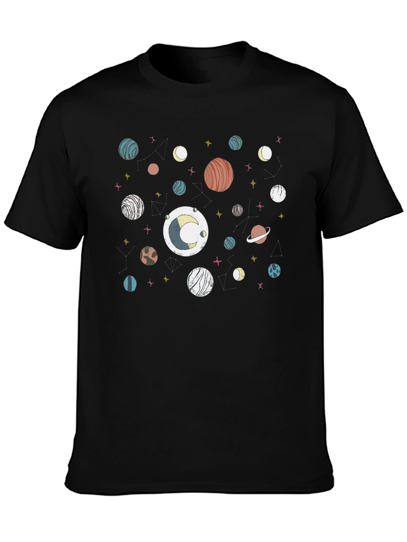 Cosmic Planet Print Tee - Stylish Unisex T-Shirt