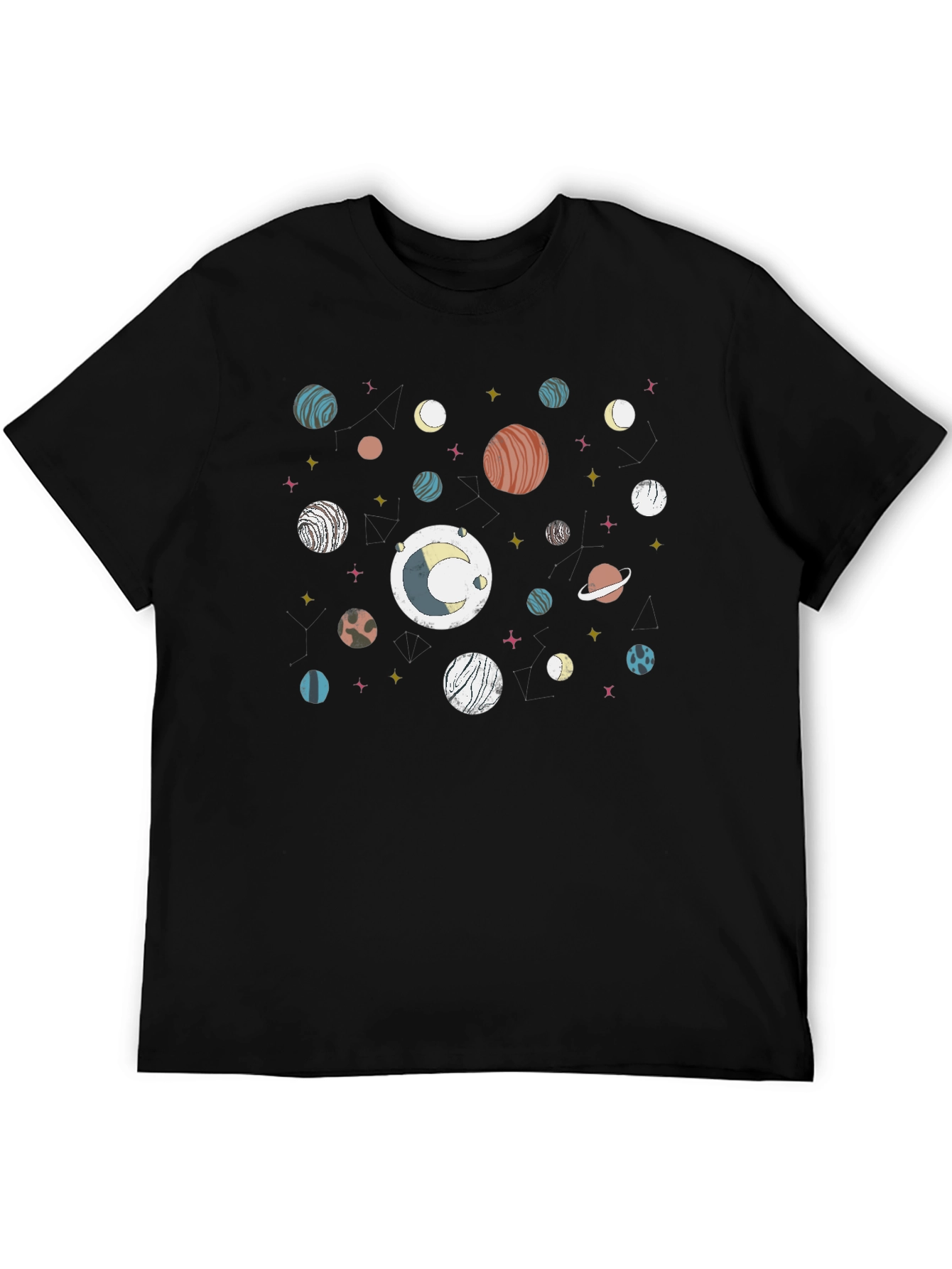 Cosmic Planet Print Tee - Stylish Unisex T-Shirt