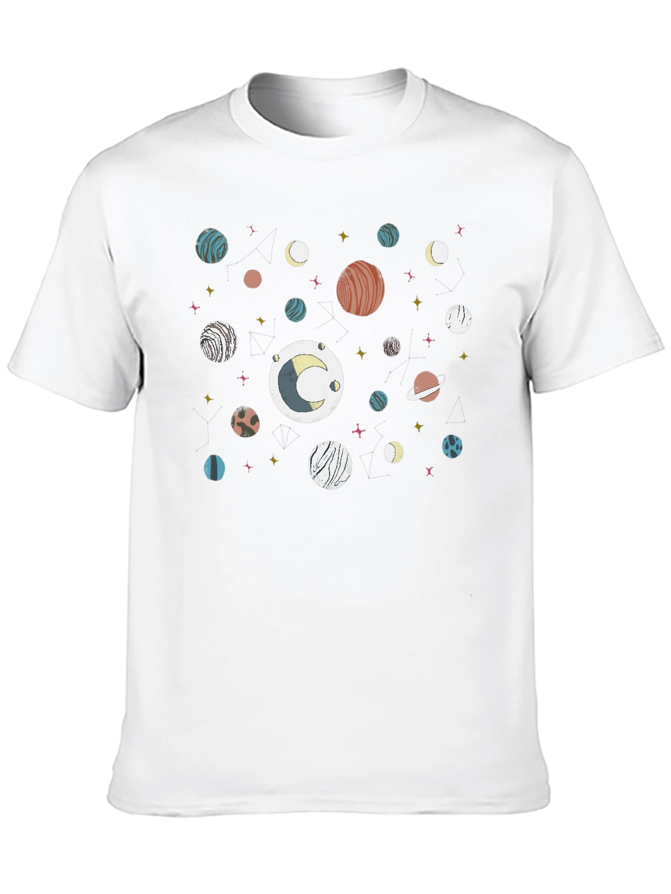 Cosmic Planet Print Tee - Stylish Unisex T-Shirt