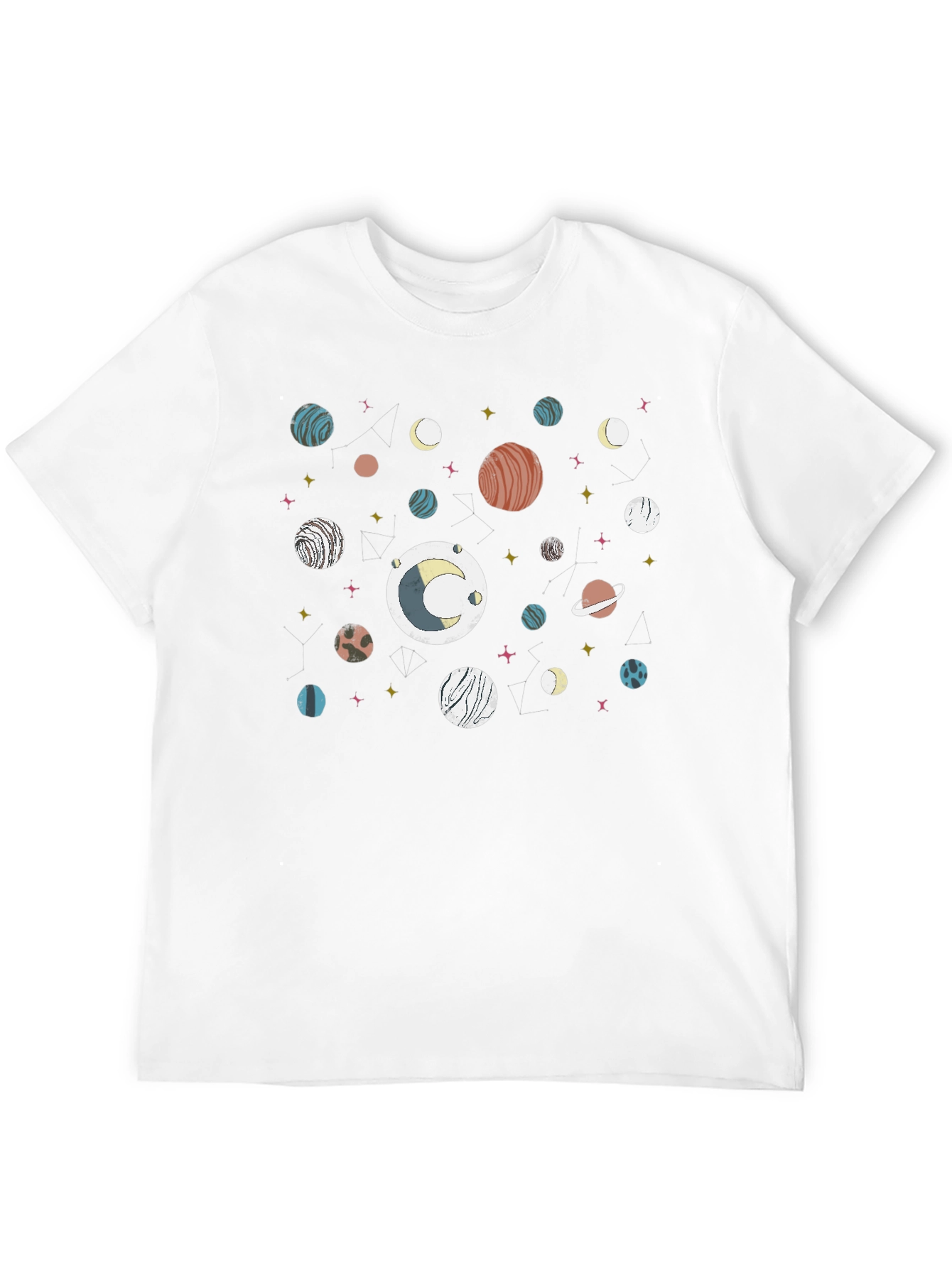 Cosmic Planet Print Tee - Stylish Unisex T-Shirt