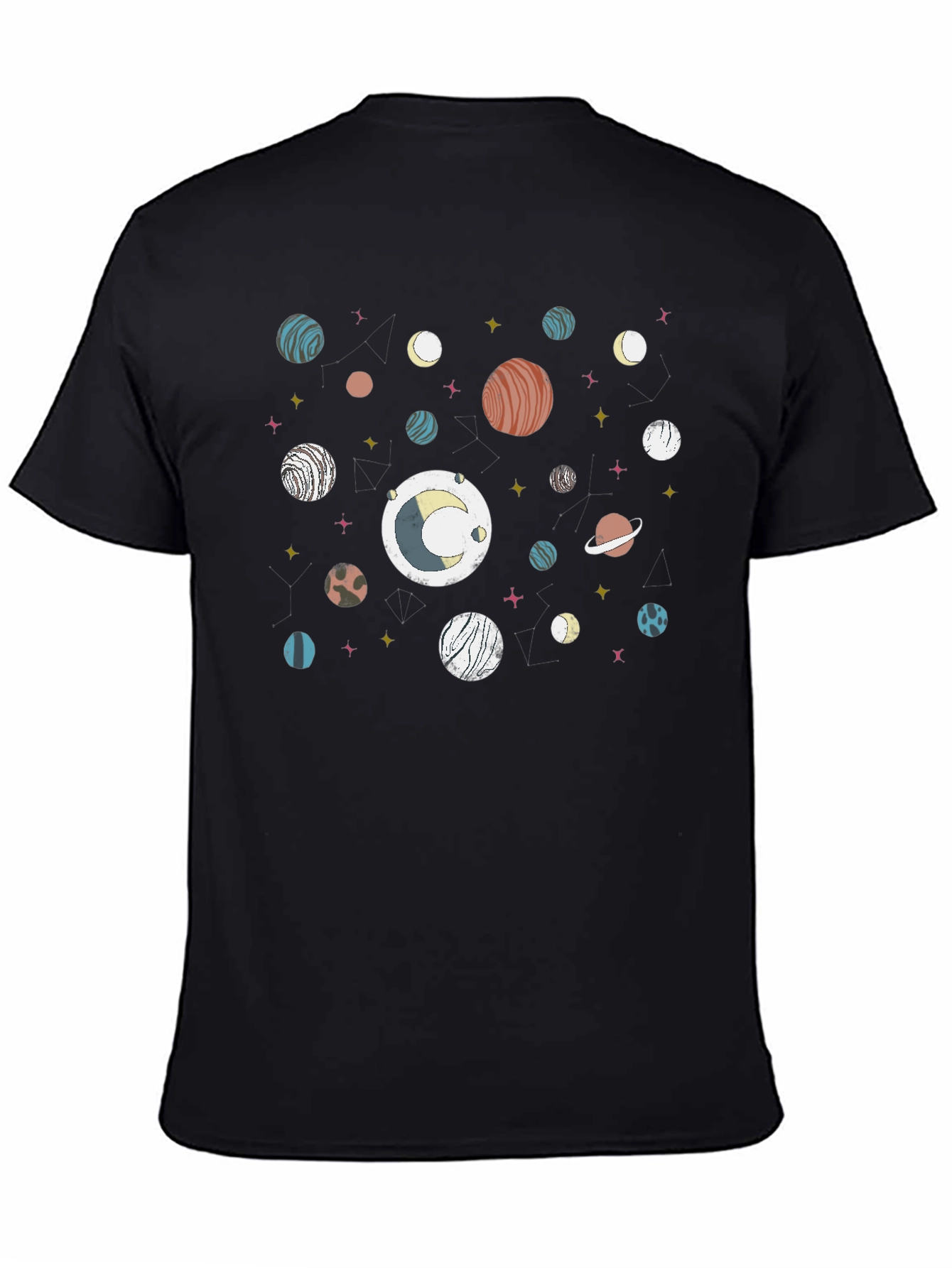 Cosmic Planet Print Tee - Stylish Unisex T-Shirt