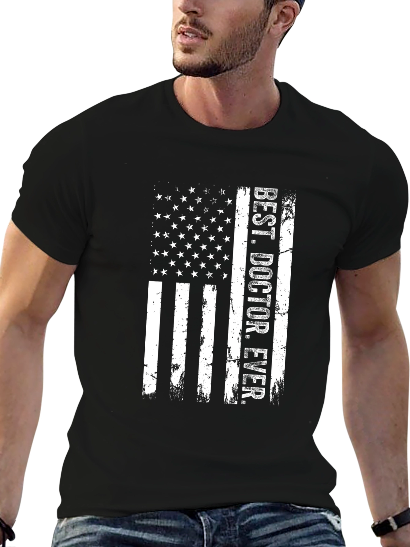 Best Doctor Ever - Patriotic Flag T-Shirt