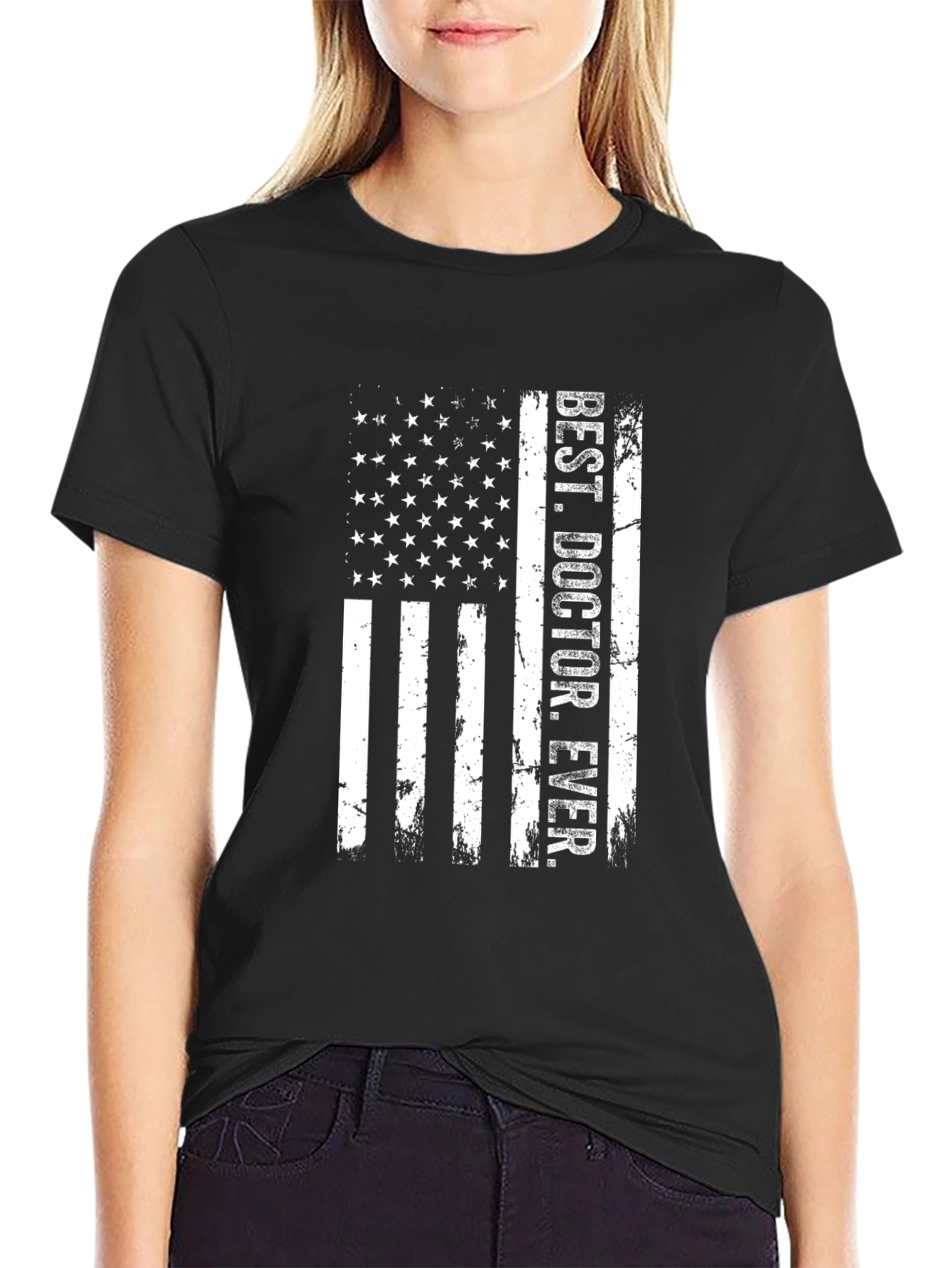 Best Doctor Ever - Patriotic Flag T-Shirt