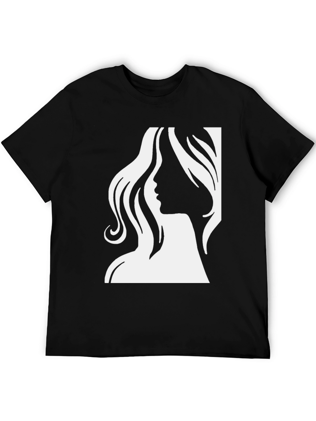 Elegant Woman Silhouette Graphic Tee - Black