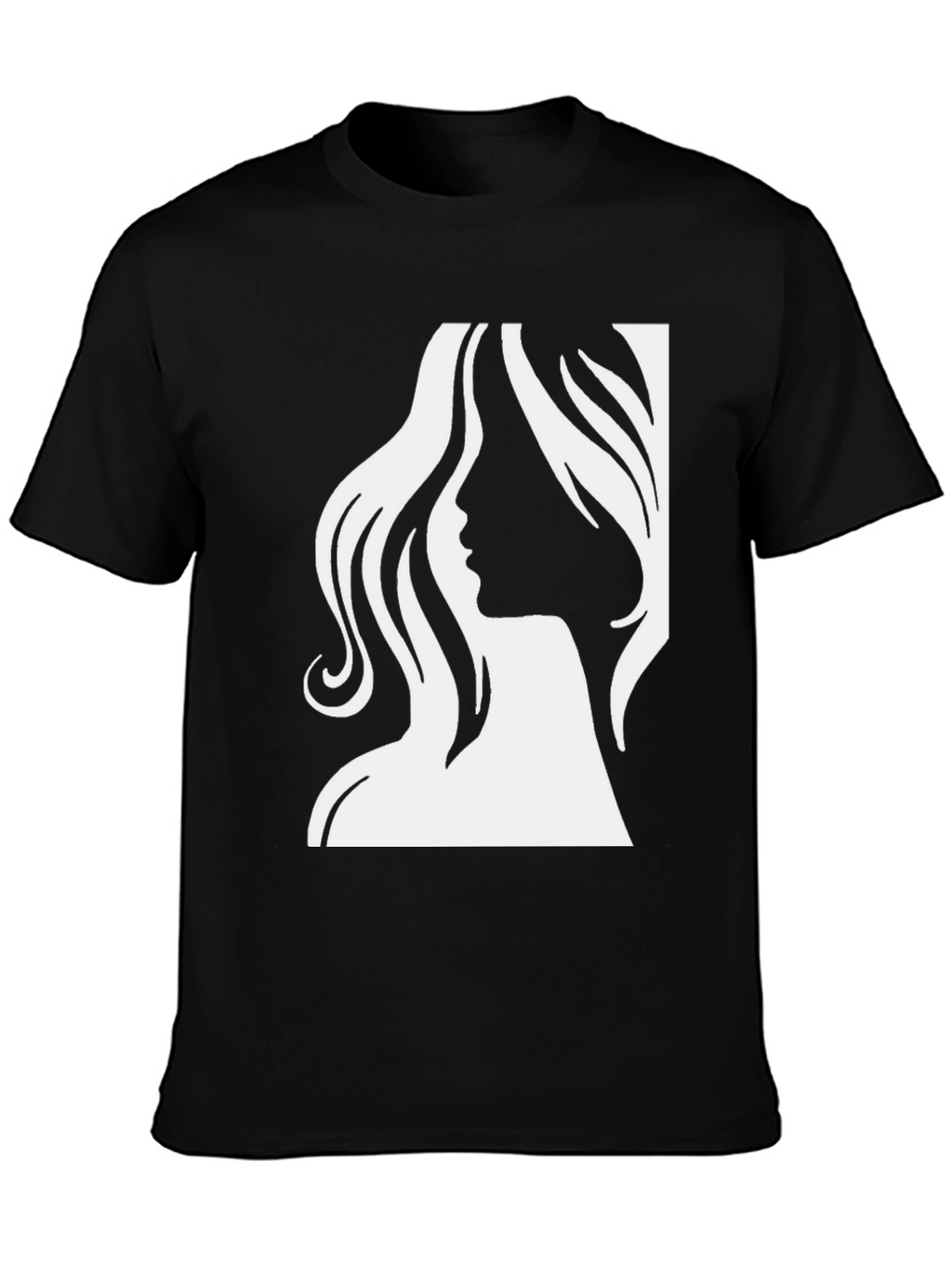 Elegant Woman Silhouette Graphic Tee - Black