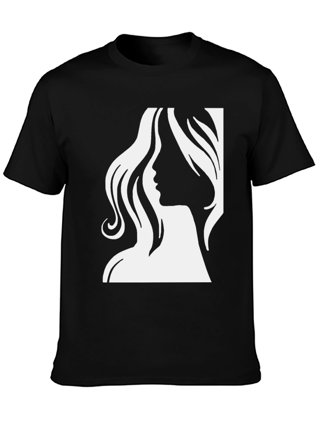 Elegant Woman Silhouette Graphic Tee - Black