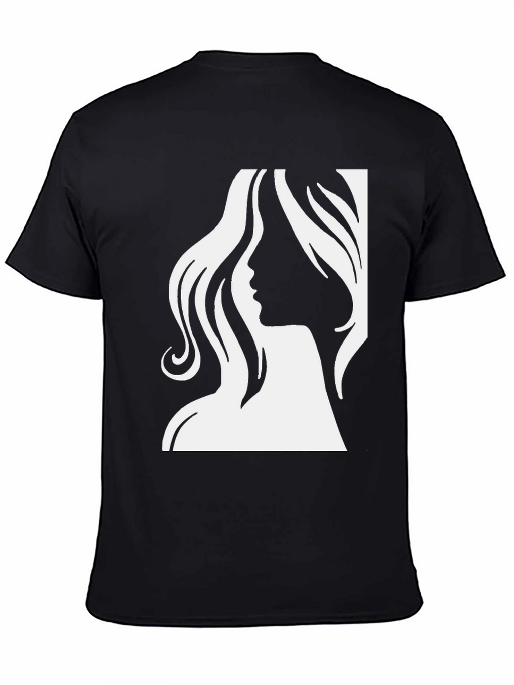 Elegant Woman Silhouette Graphic Tee - Black