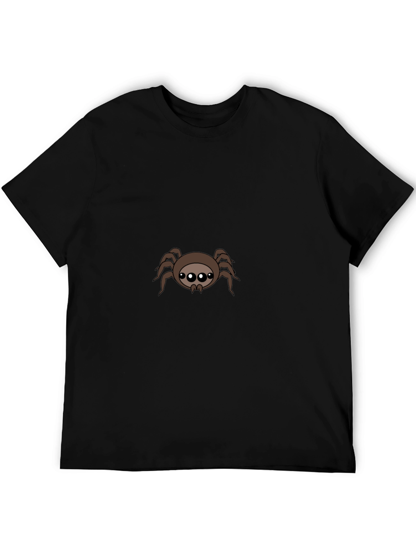 Cute Spider Graphic Tee - Black Cotton Blend