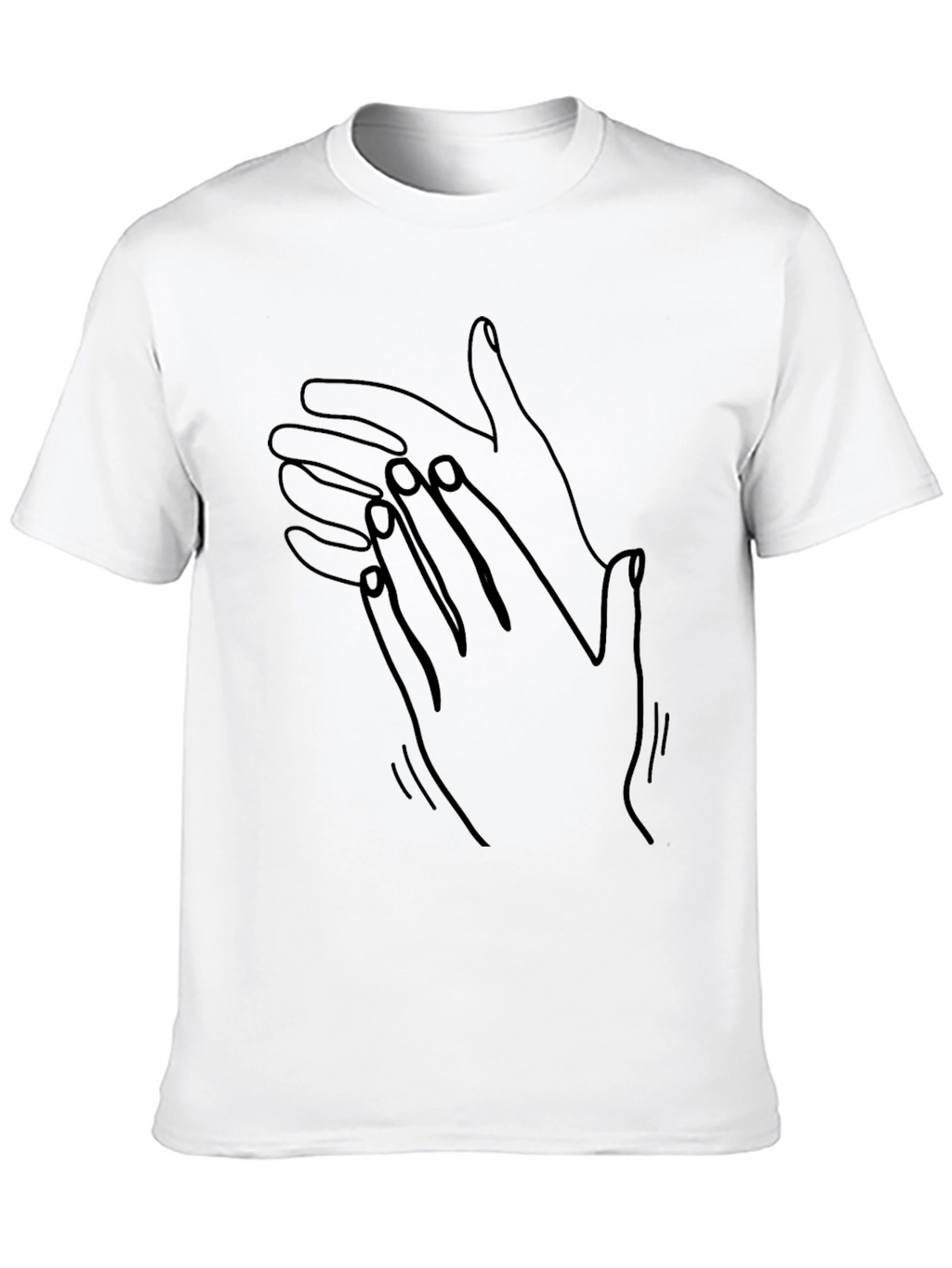 Abstract Hands Graphic Print Black T-Shirt