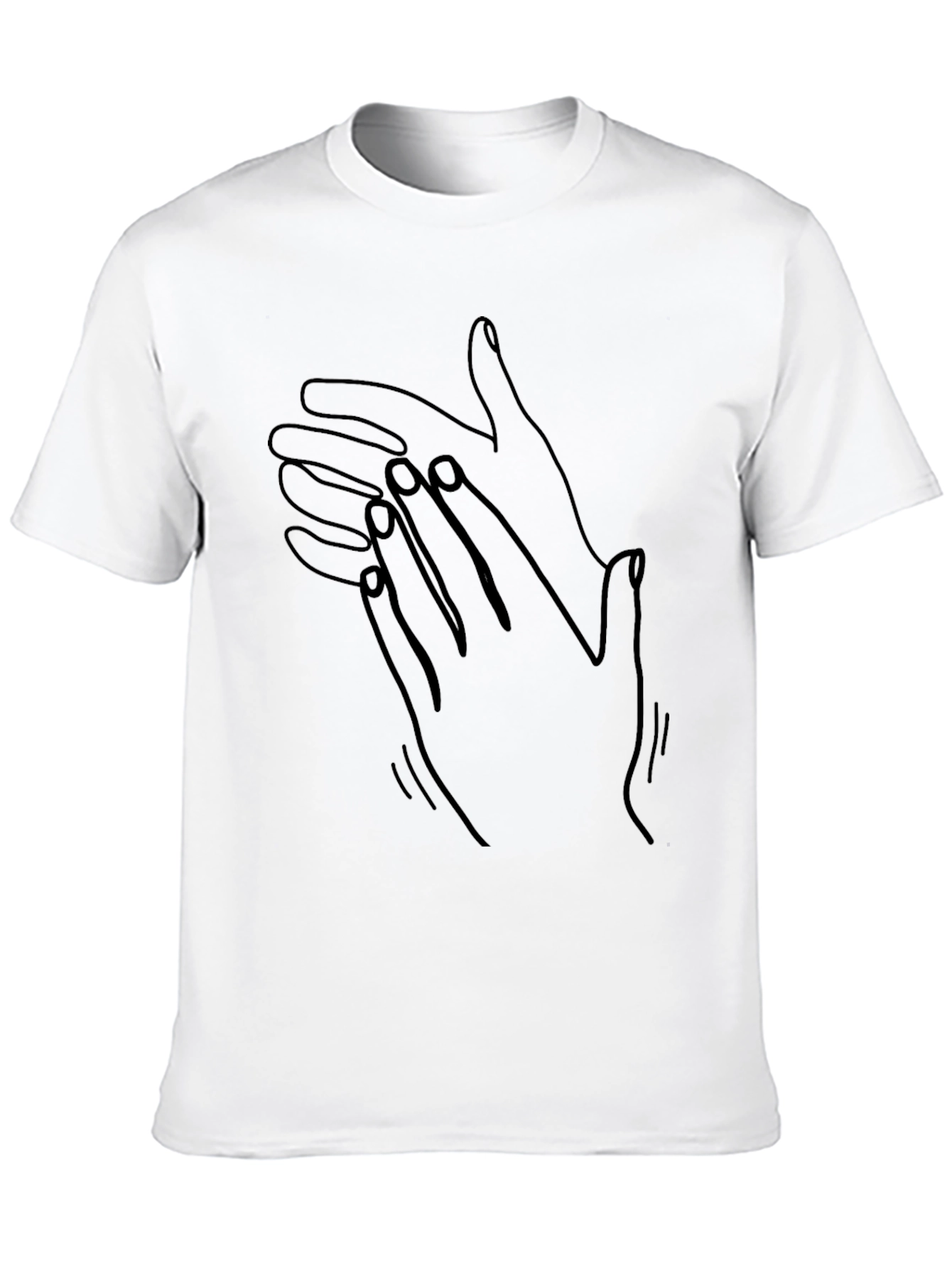Abstract Hands Graphic Print Black T-Shirt