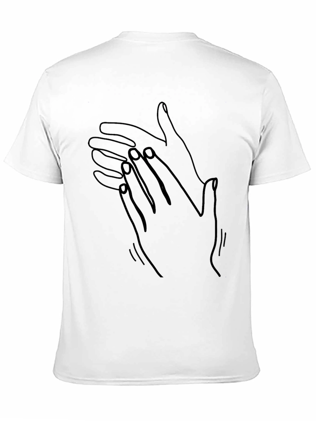 Abstract Hands Graphic Print Black T-Shirt