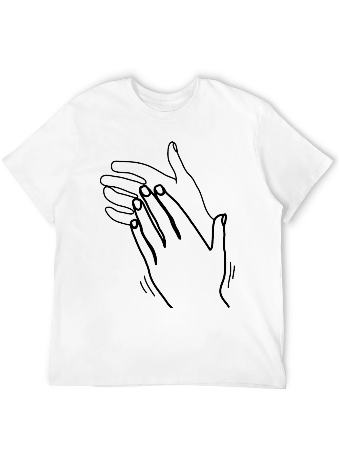 Abstract Hands Graphic Print Black T-Shirt