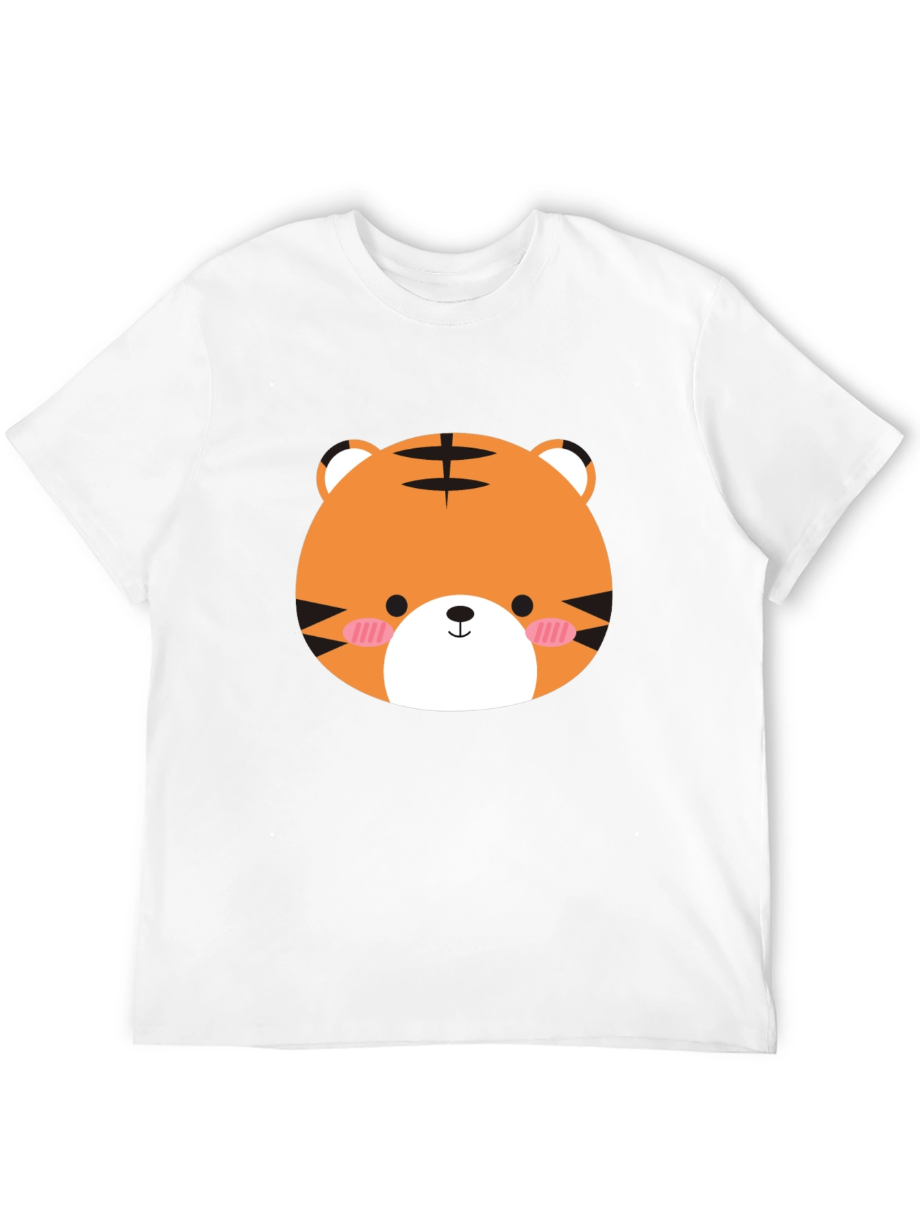 Cute Tiger Graphic Tee - Mens Black Cotton Shirt