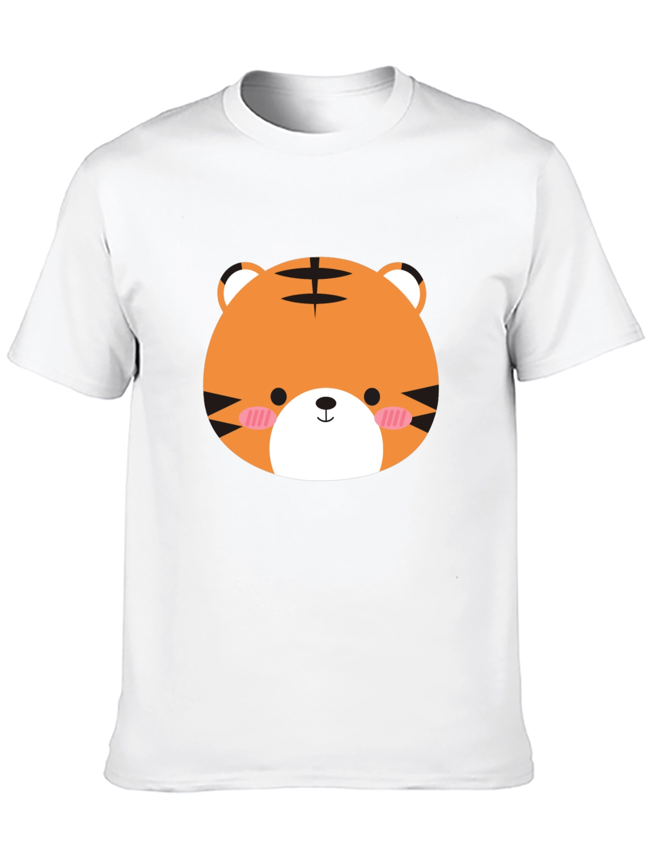 Cute Tiger Graphic Tee - Mens Black Cotton Shirt