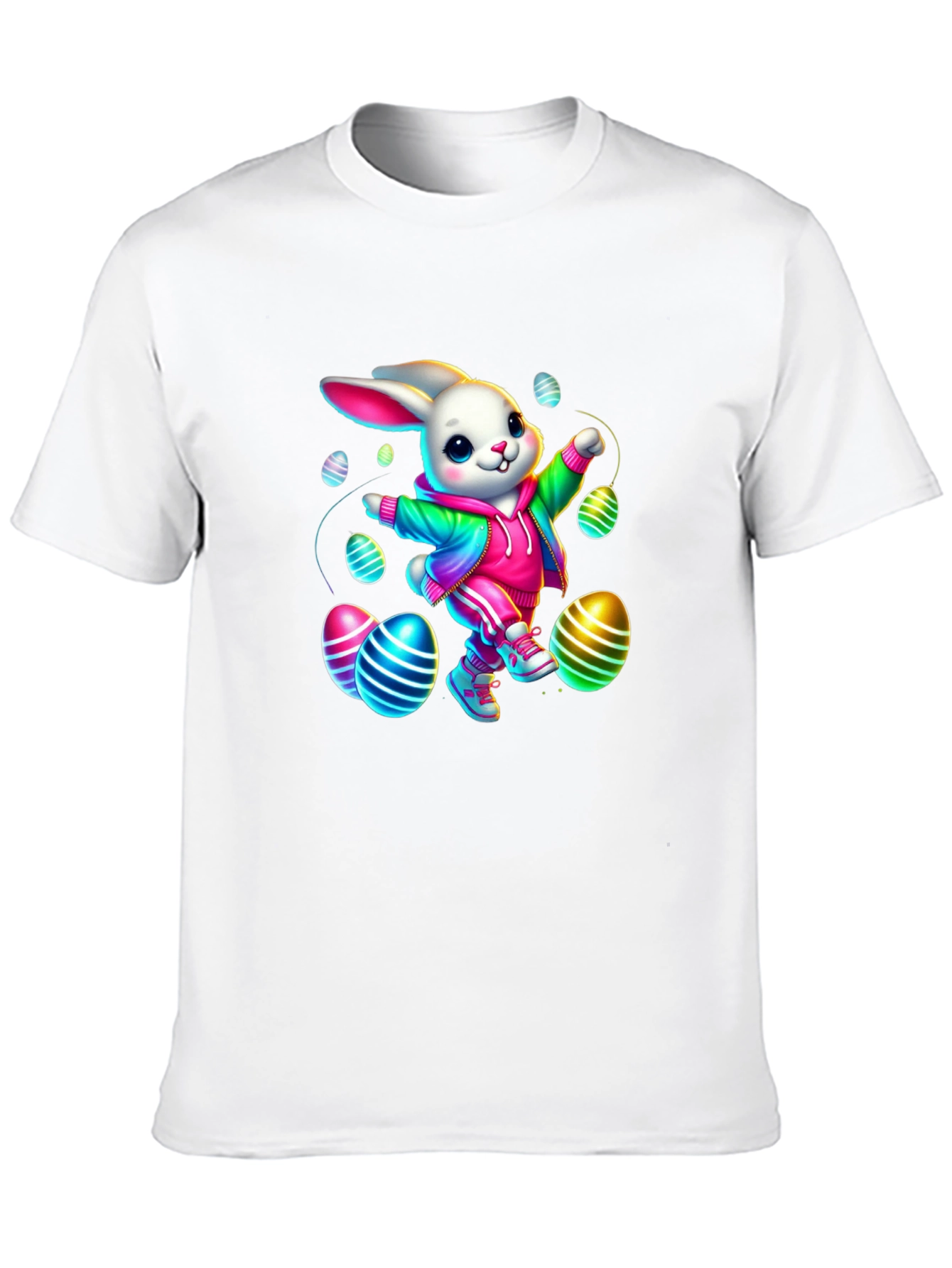 Easter Bunny T-Shirt - Colorful Egg Design