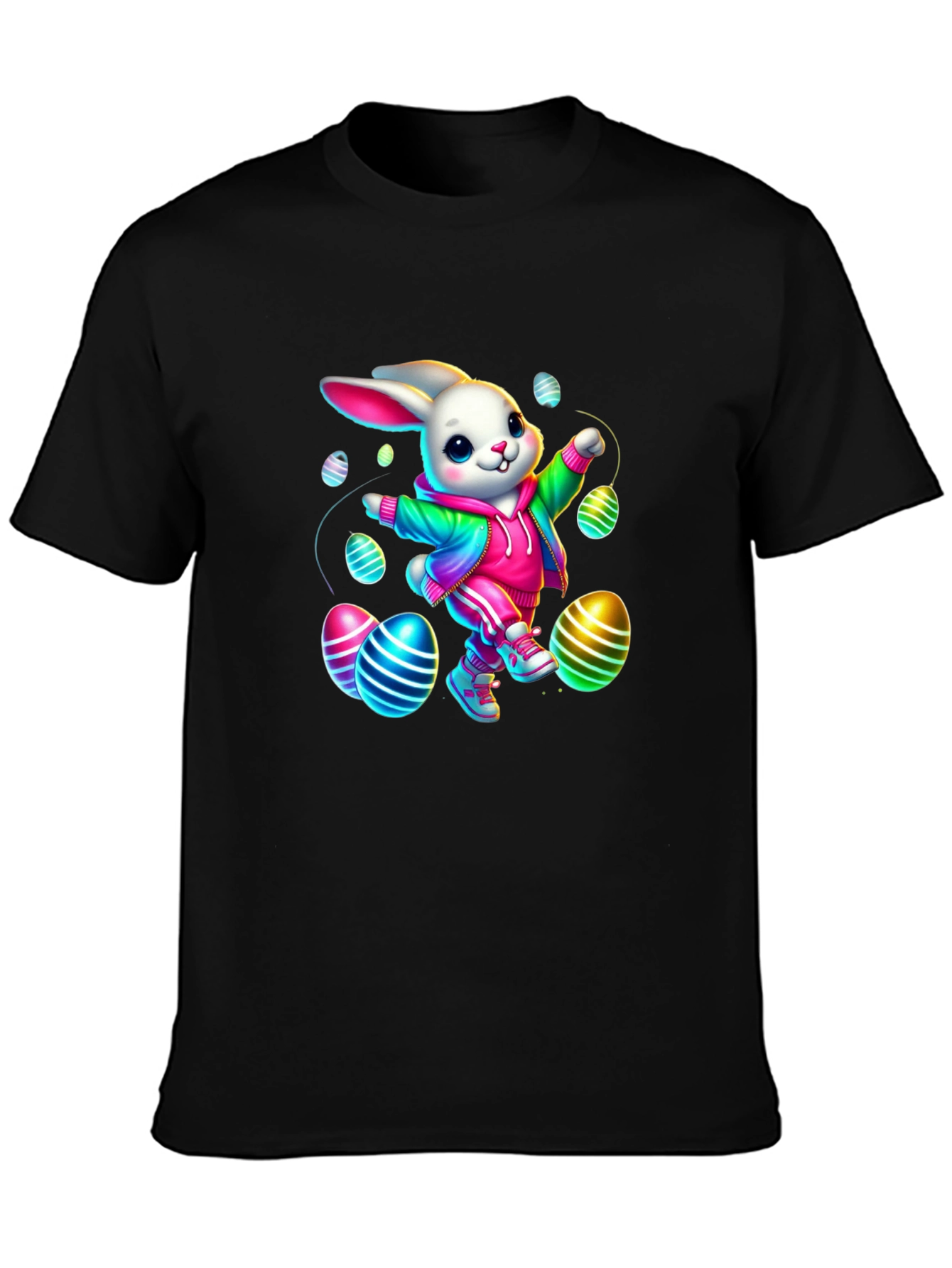 Easter Bunny T-Shirt - Colorful Egg Design