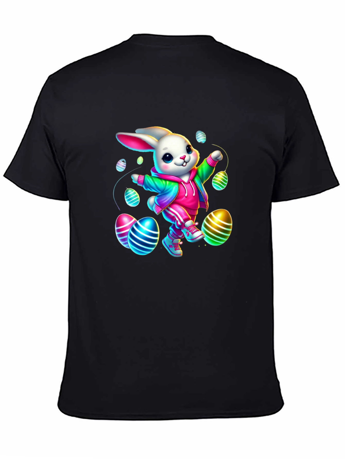 Easter Bunny T-Shirt - Colorful Egg Design