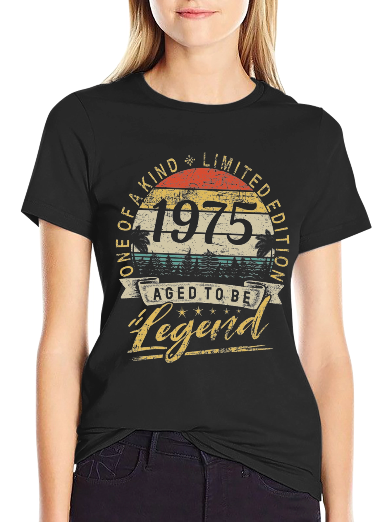 1975 Aged to Be Legend Black T-Shirt