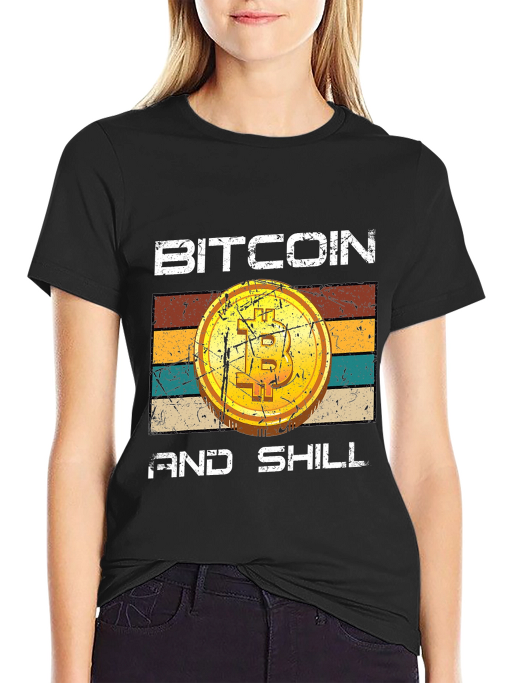 Bitcoin and Shill Retro Style Graphic Tee