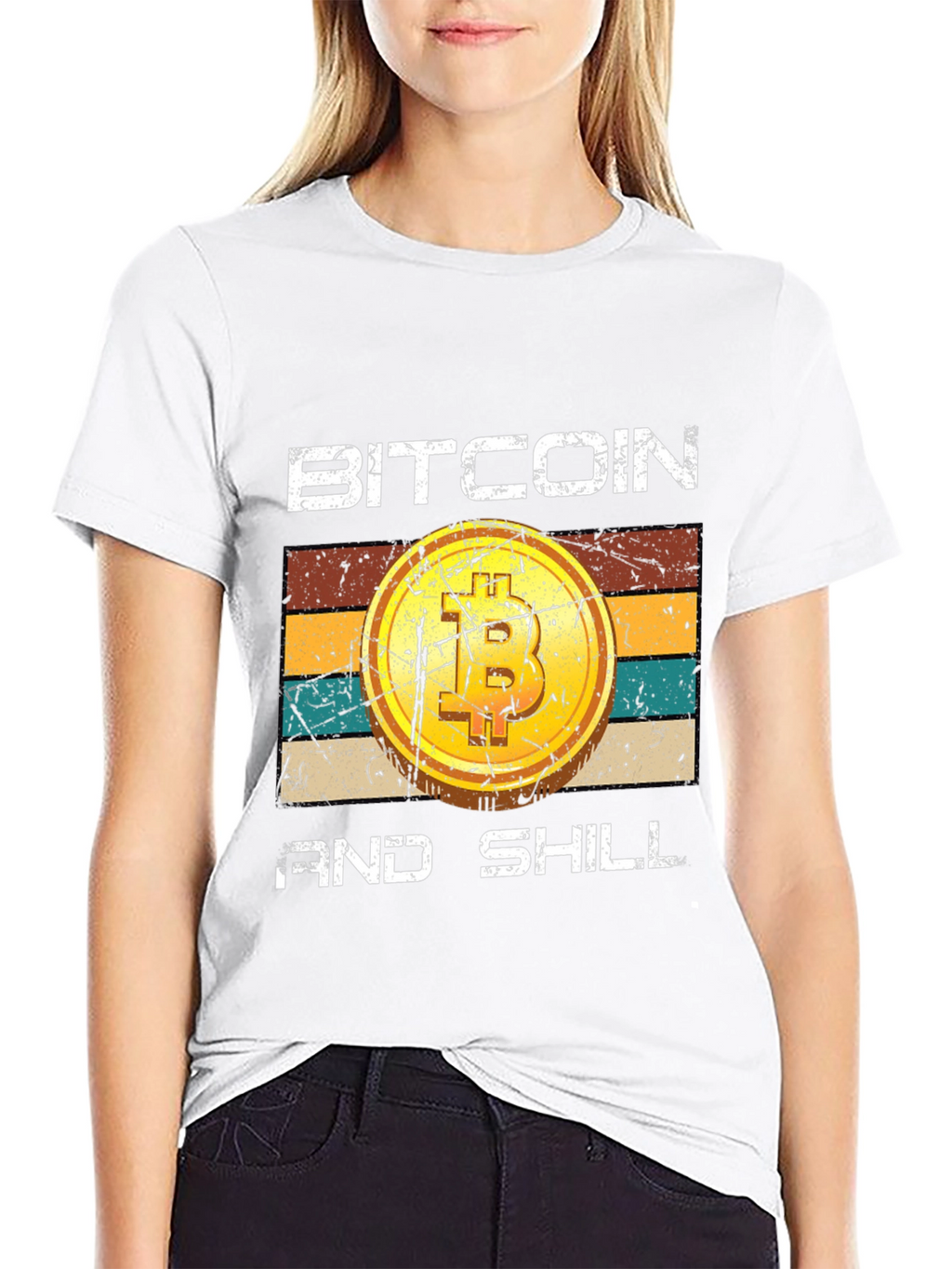Bitcoin and Shill Retro Style Graphic Tee