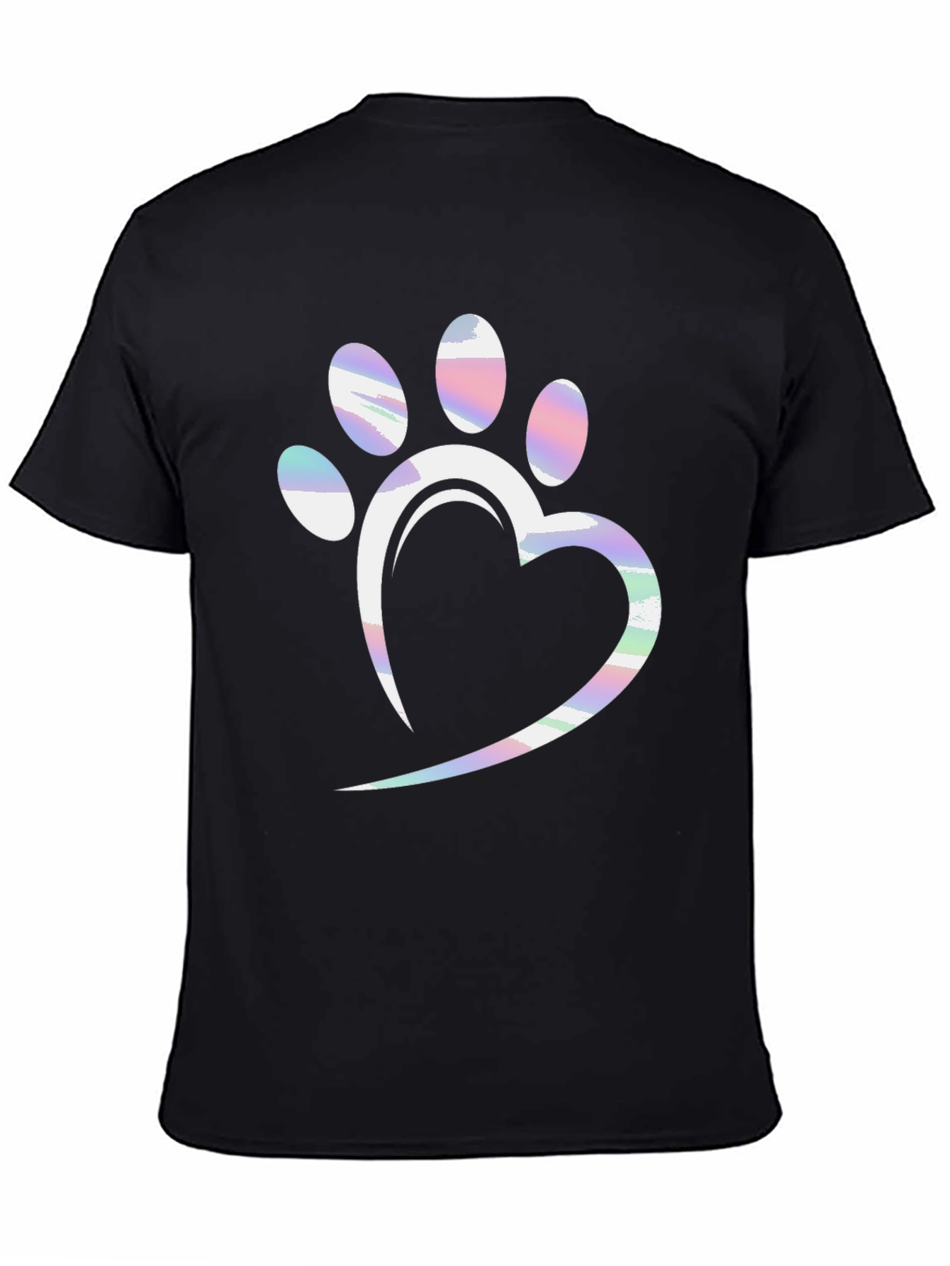 Dog Paw Heart T-Shirt - Black Graphic Tee