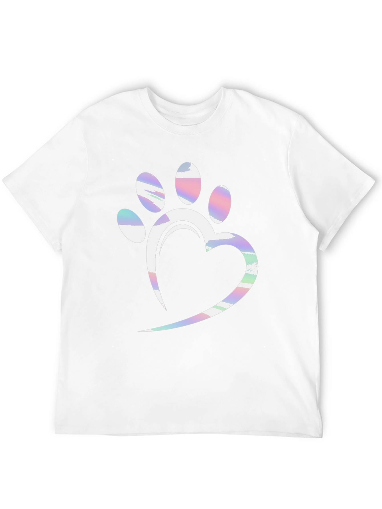 Dog Paw Heart T-Shirt - Black Graphic Tee