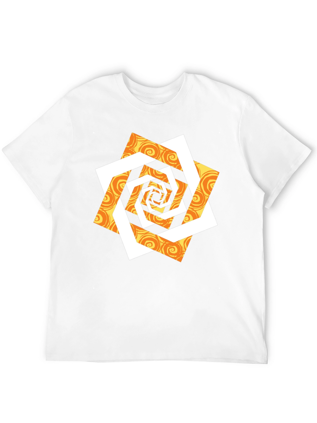 Abstract Geometric Swirl Graphic T-Shirt - Black
