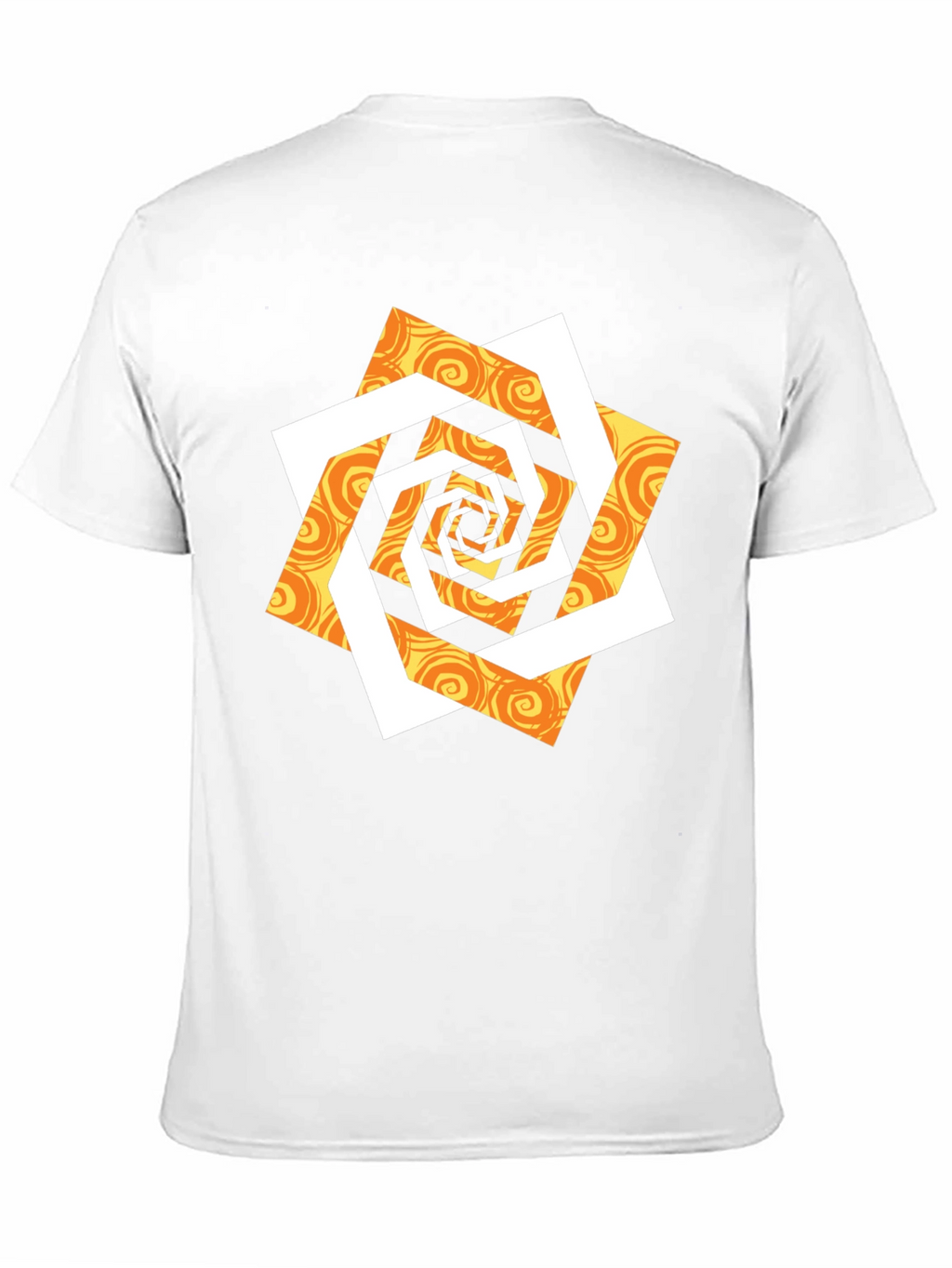 Abstract Geometric Swirl Graphic T-Shirt - Black