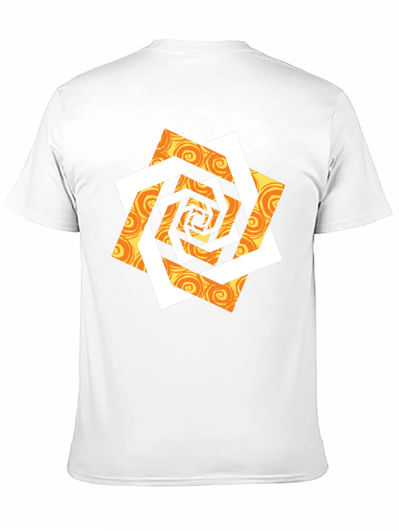 Abstract Geometric Swirl Graphic T-Shirt - Black
