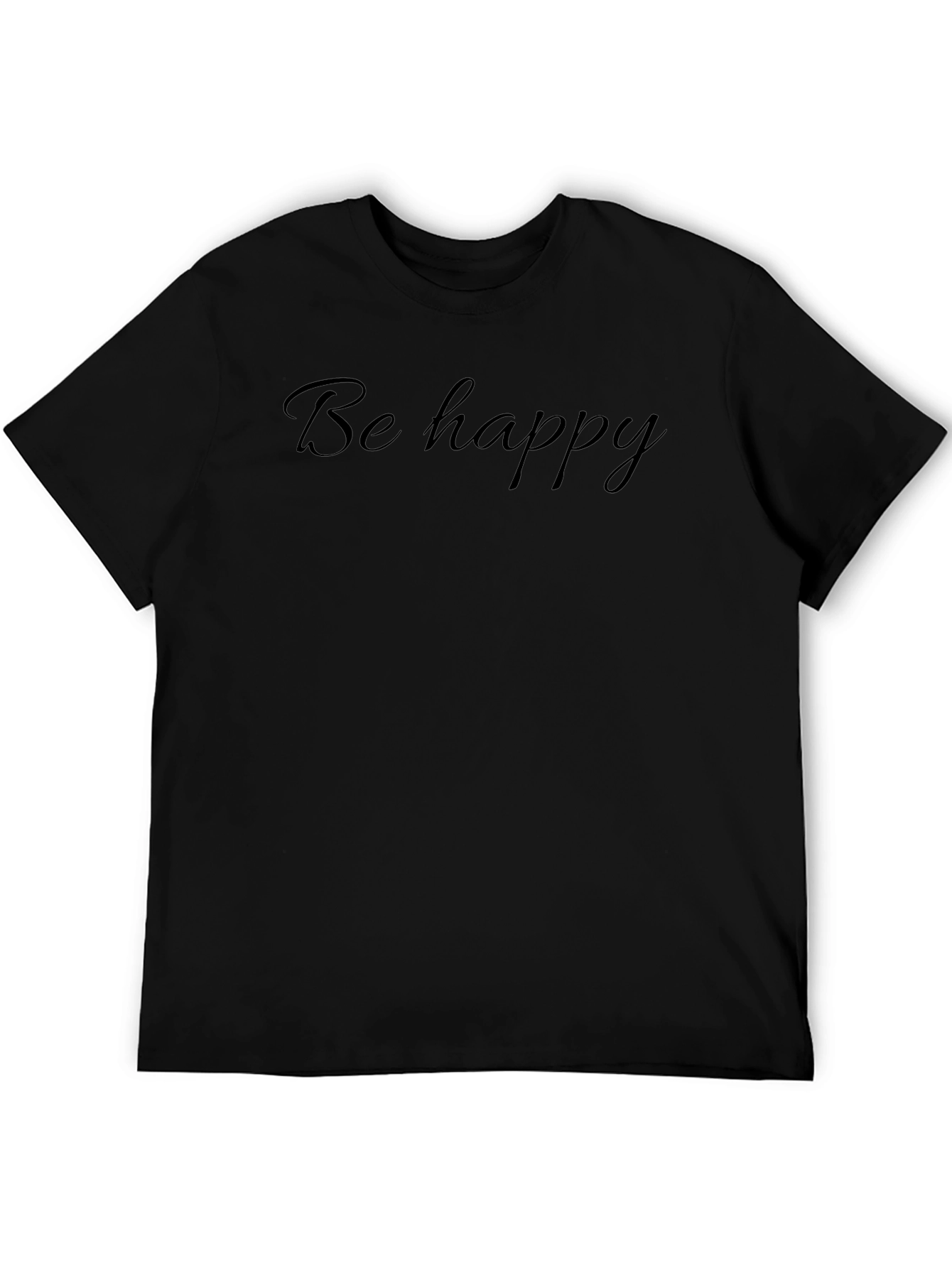 Be Happy Black T-Shirt - Stylish Casual Wear