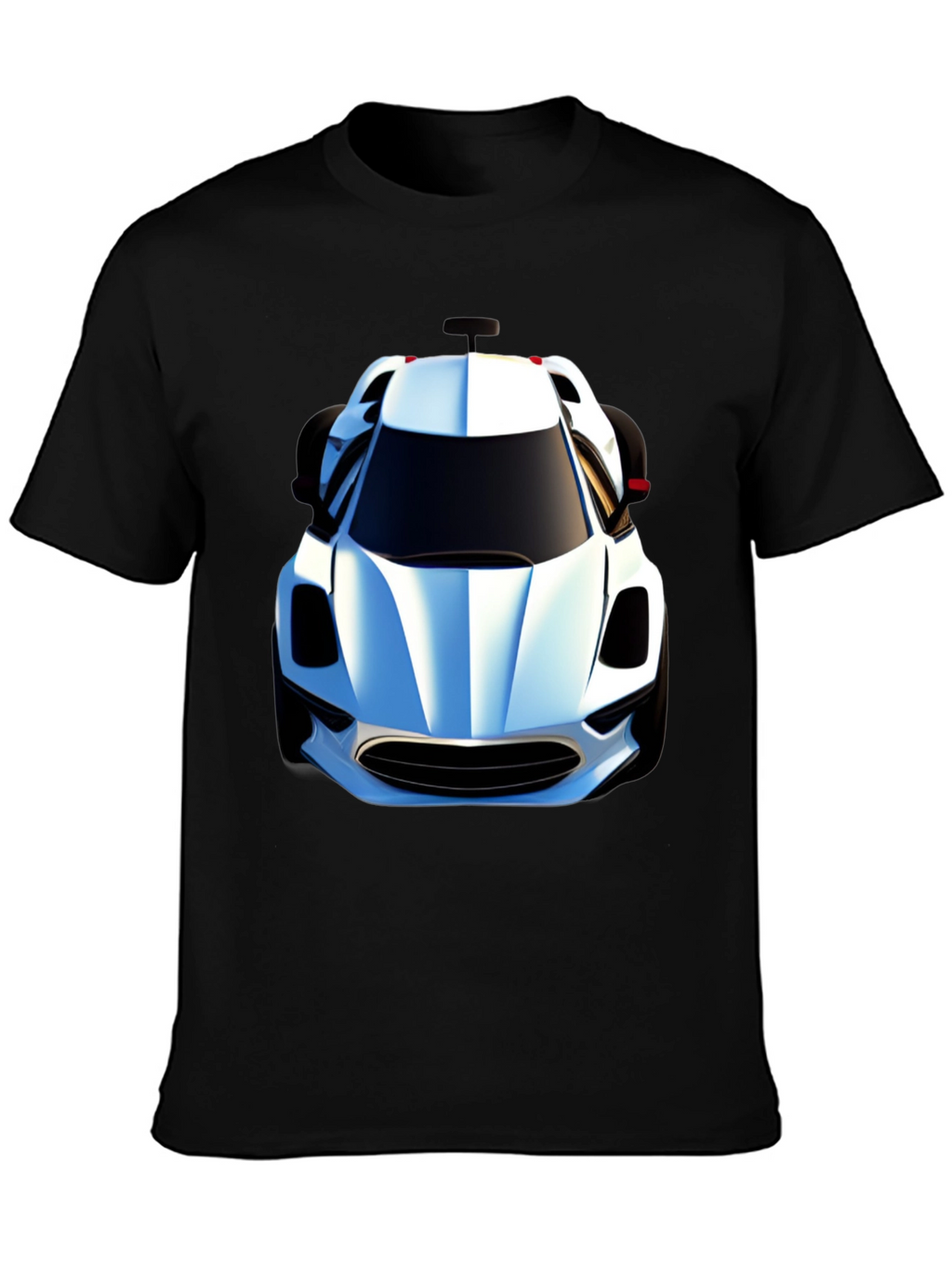 Black T-Shirt with Car Graphic