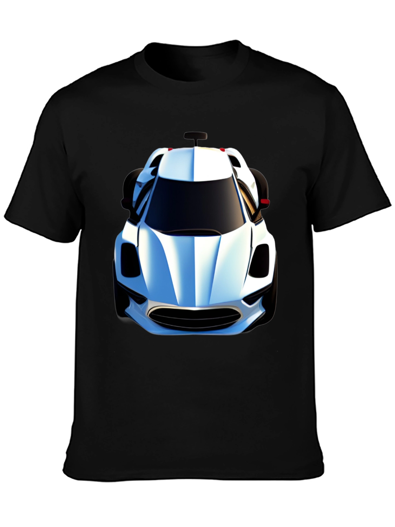 Black T-Shirt with Car Graphic