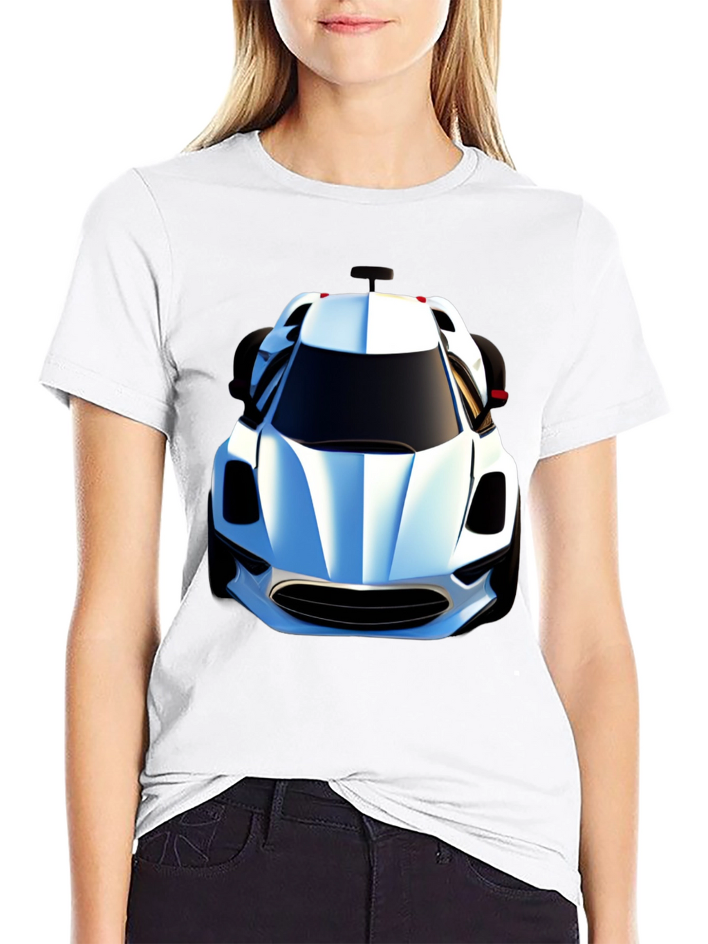 Black T-Shirt with Car Graphic