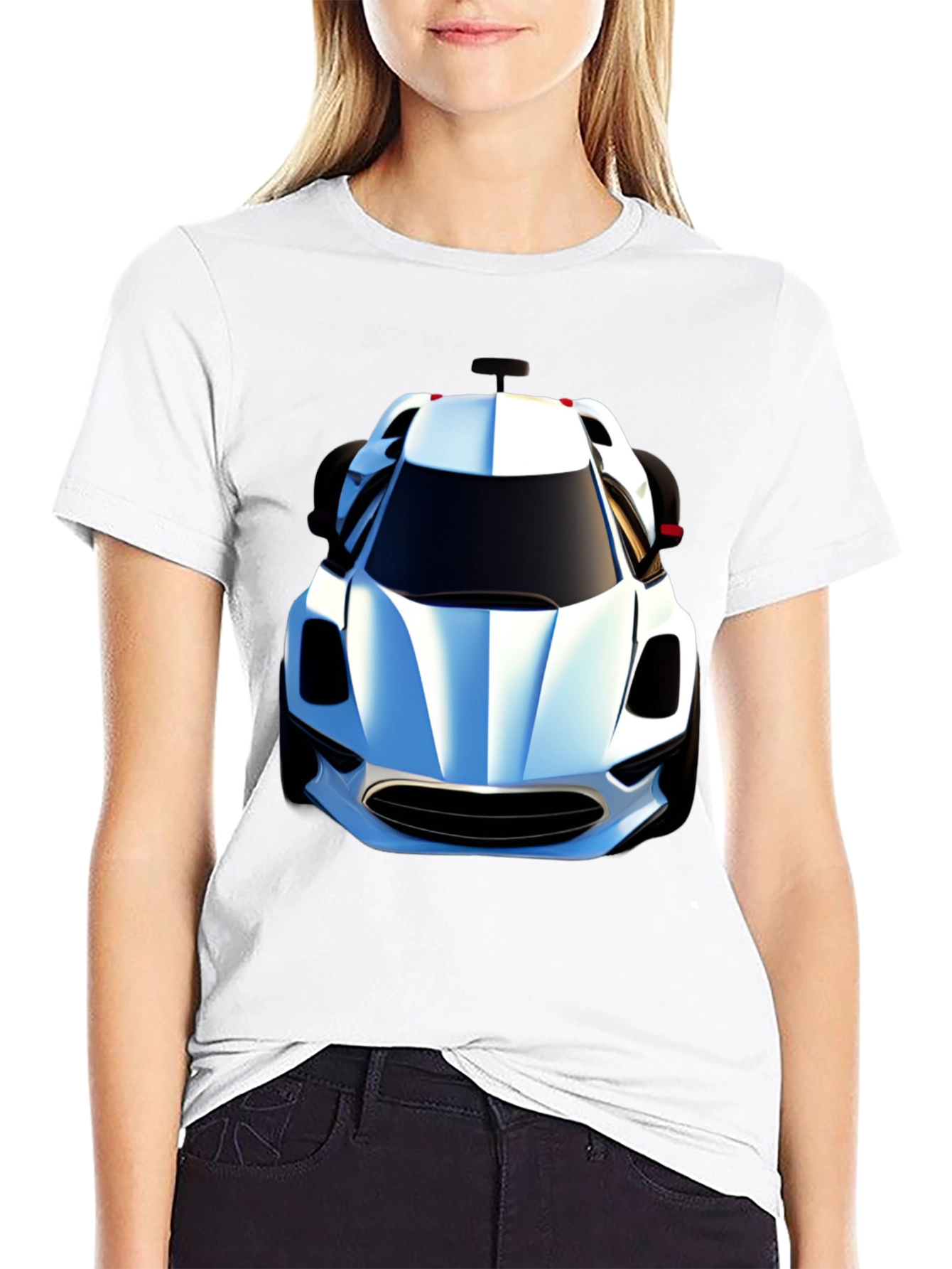 Black T-Shirt with Car Graphic
