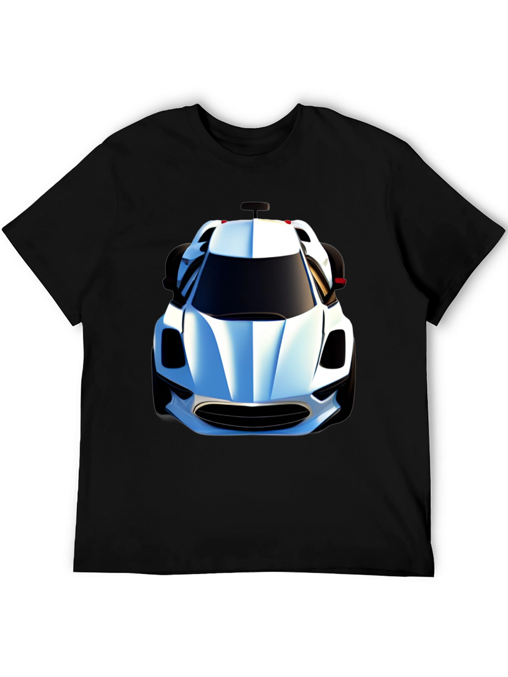 Black T-Shirt with Car Graphic