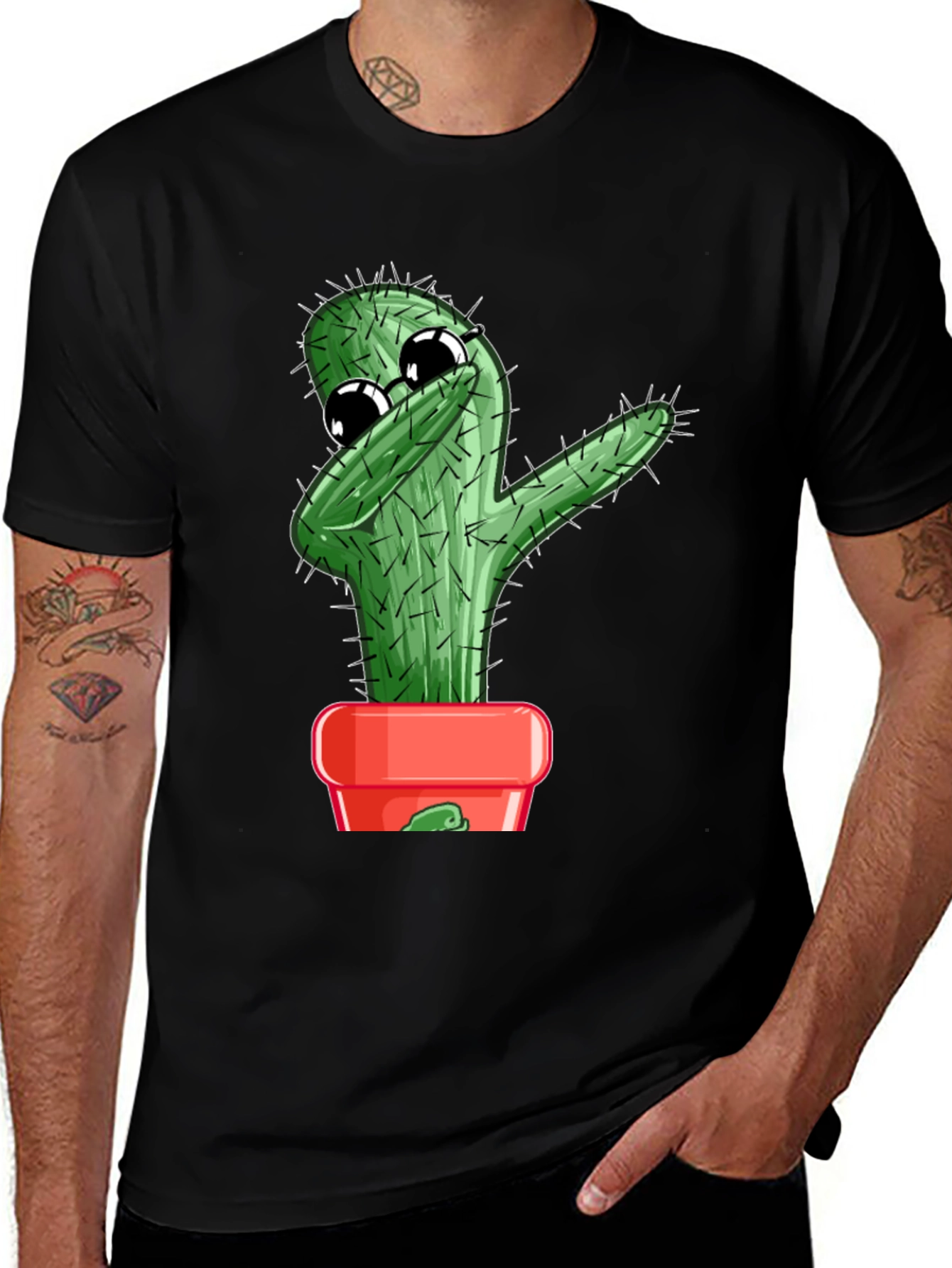 Dabbing Cactus Graphic T-Shirt