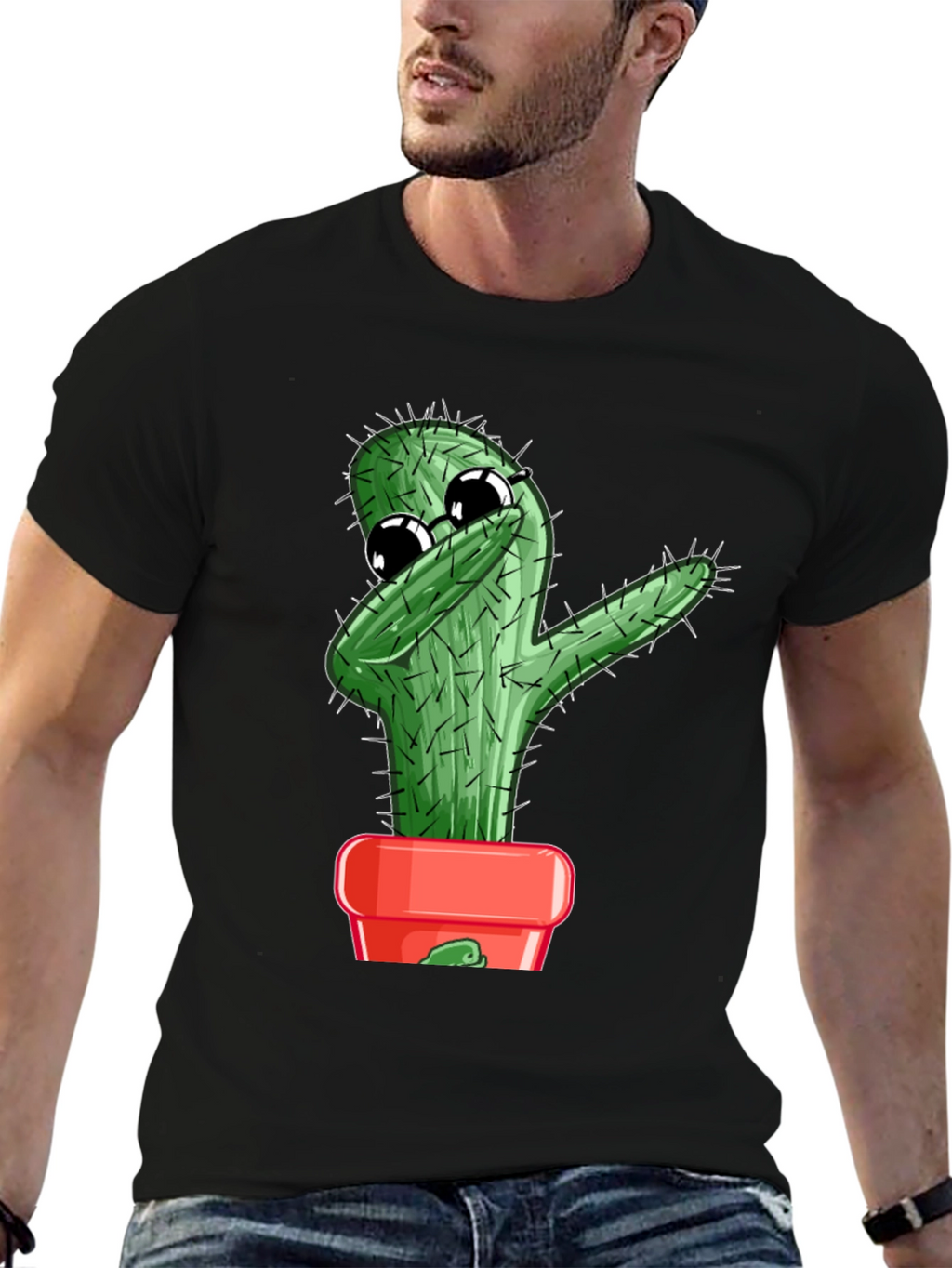 Dabbing Cactus Graphic T-Shirt