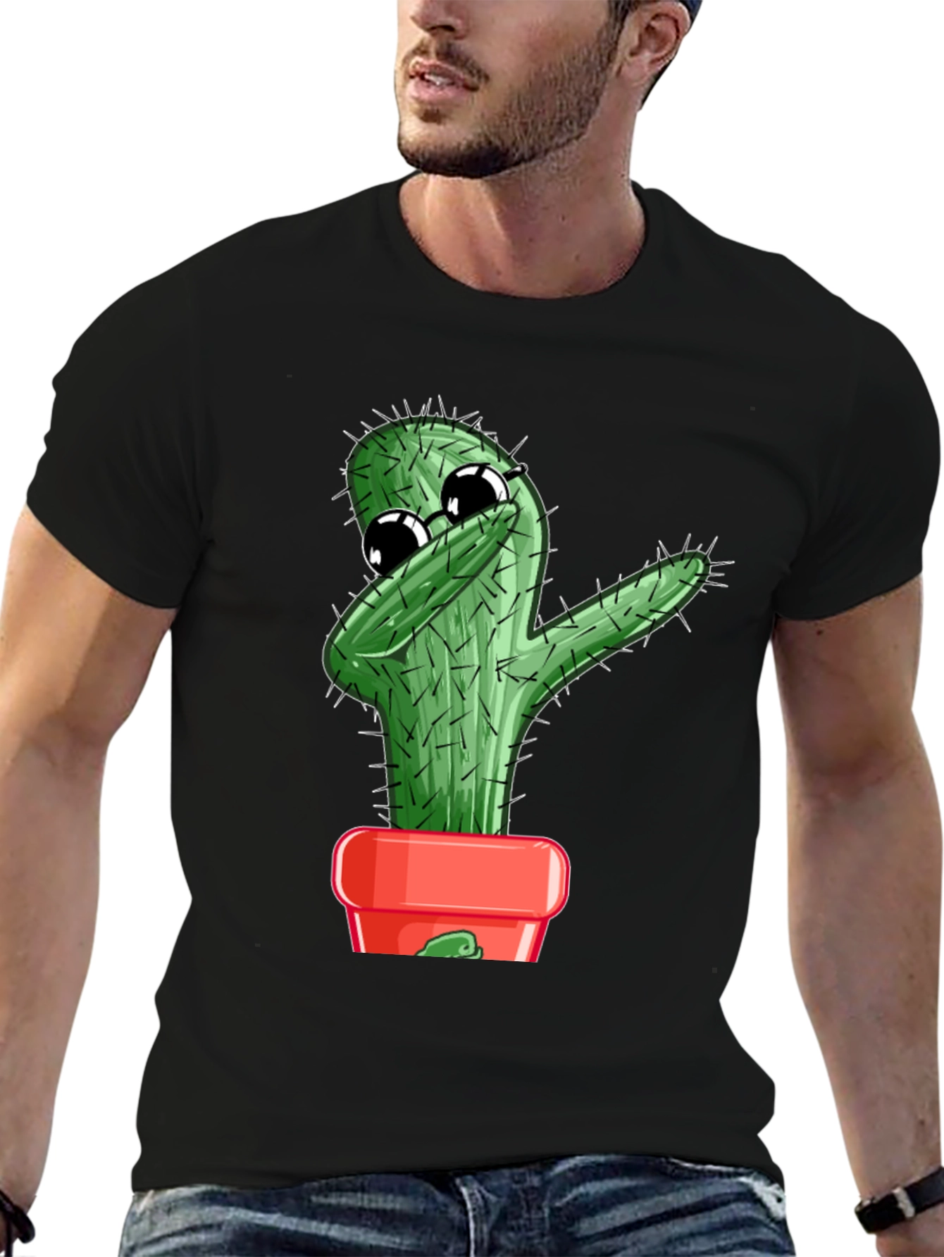 Dabbing Cactus Graphic T-Shirt