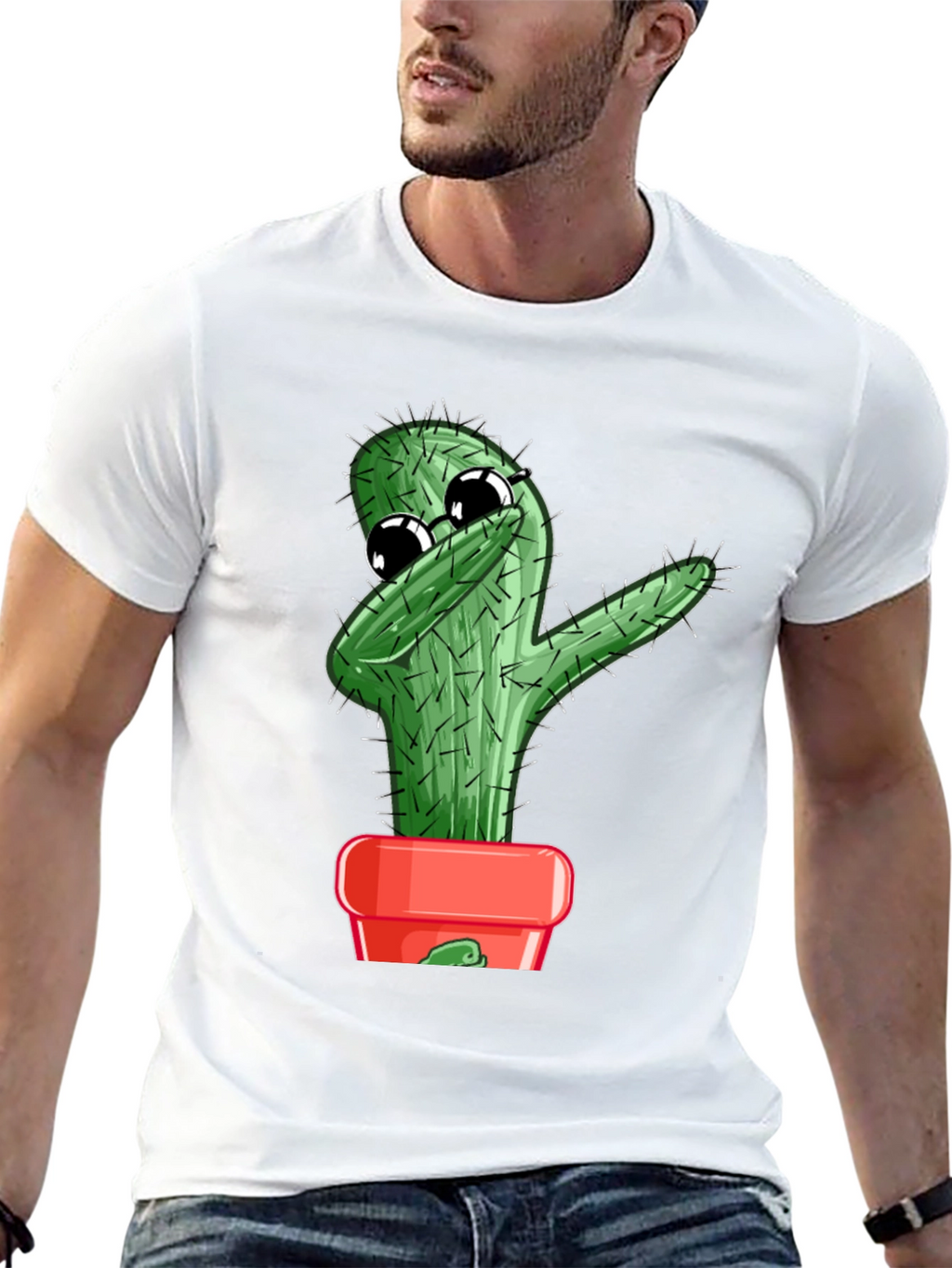 Dabbing Cactus Graphic T-Shirt