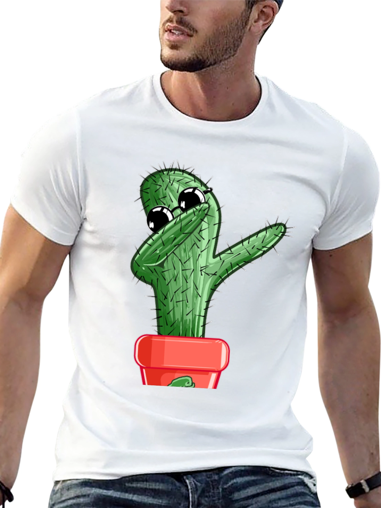 Dabbing Cactus Graphic T-Shirt