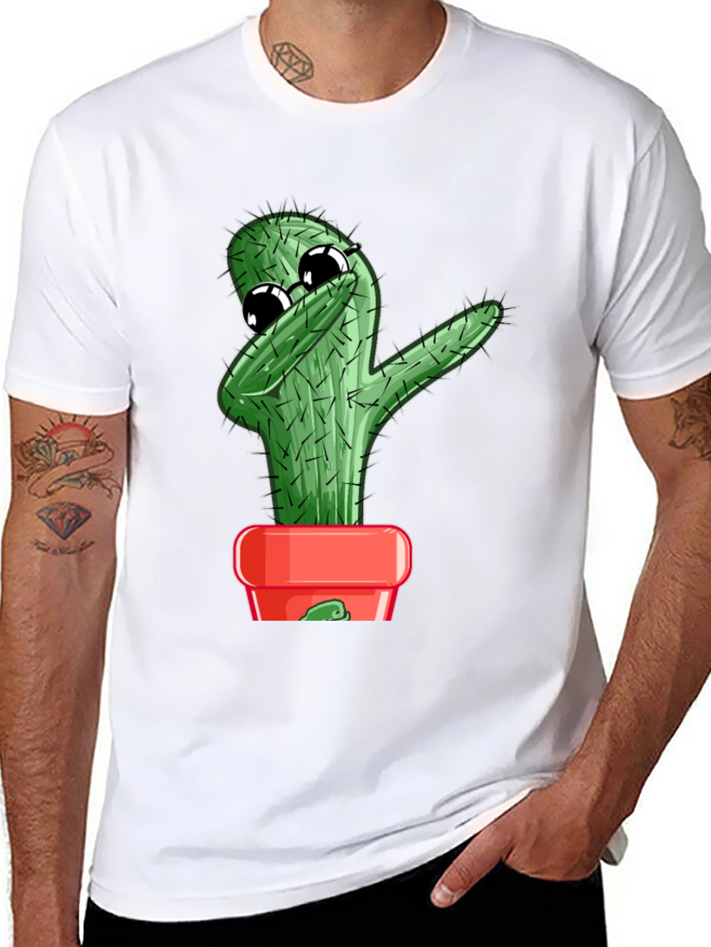 Dabbing Cactus Graphic T-Shirt