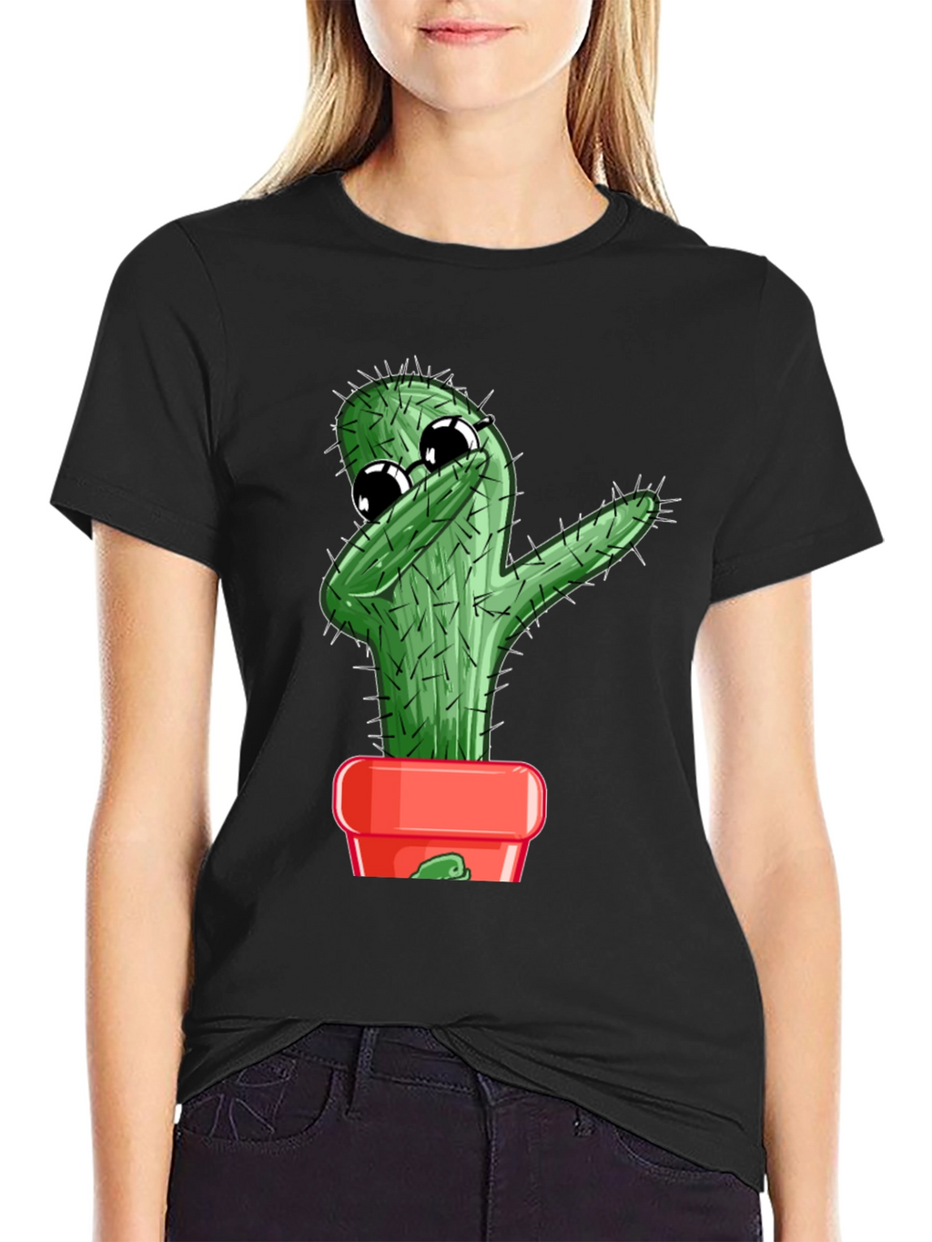 Dabbing Cactus Graphic T-Shirt
