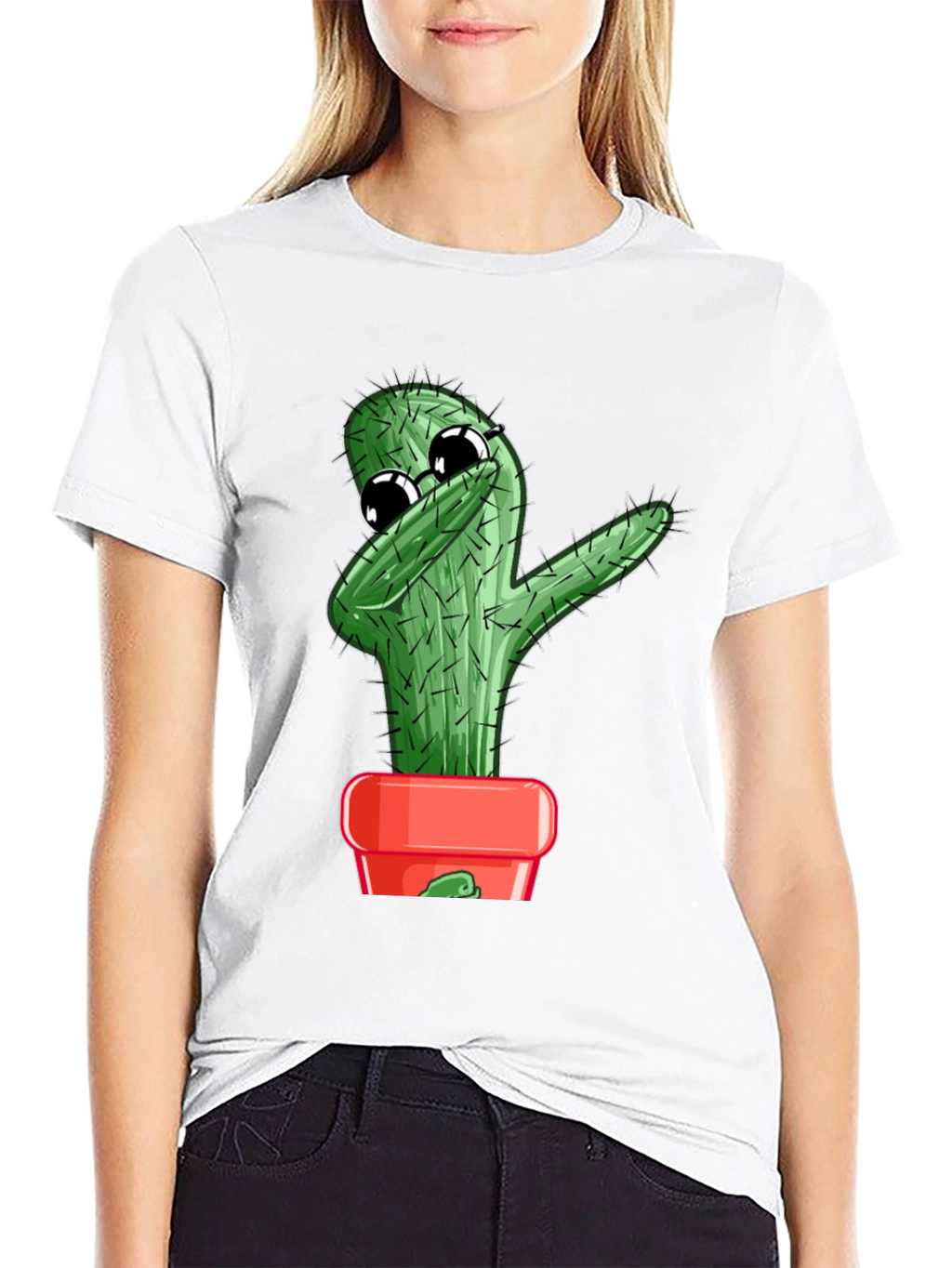 Dabbing Cactus Graphic T-Shirt