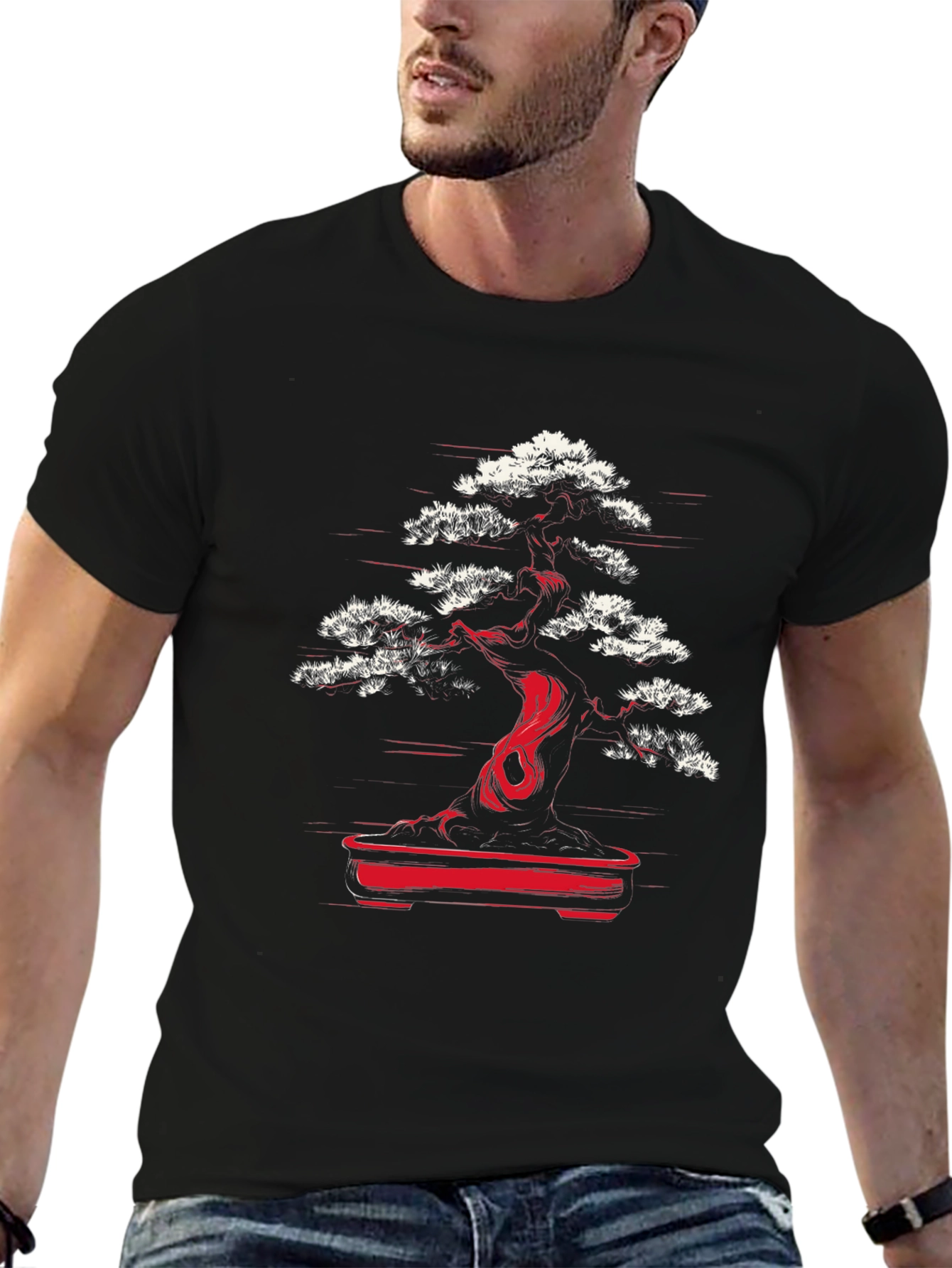 Bonsai Tree Graphic Tee - Unique Japanese Art T-Shirt