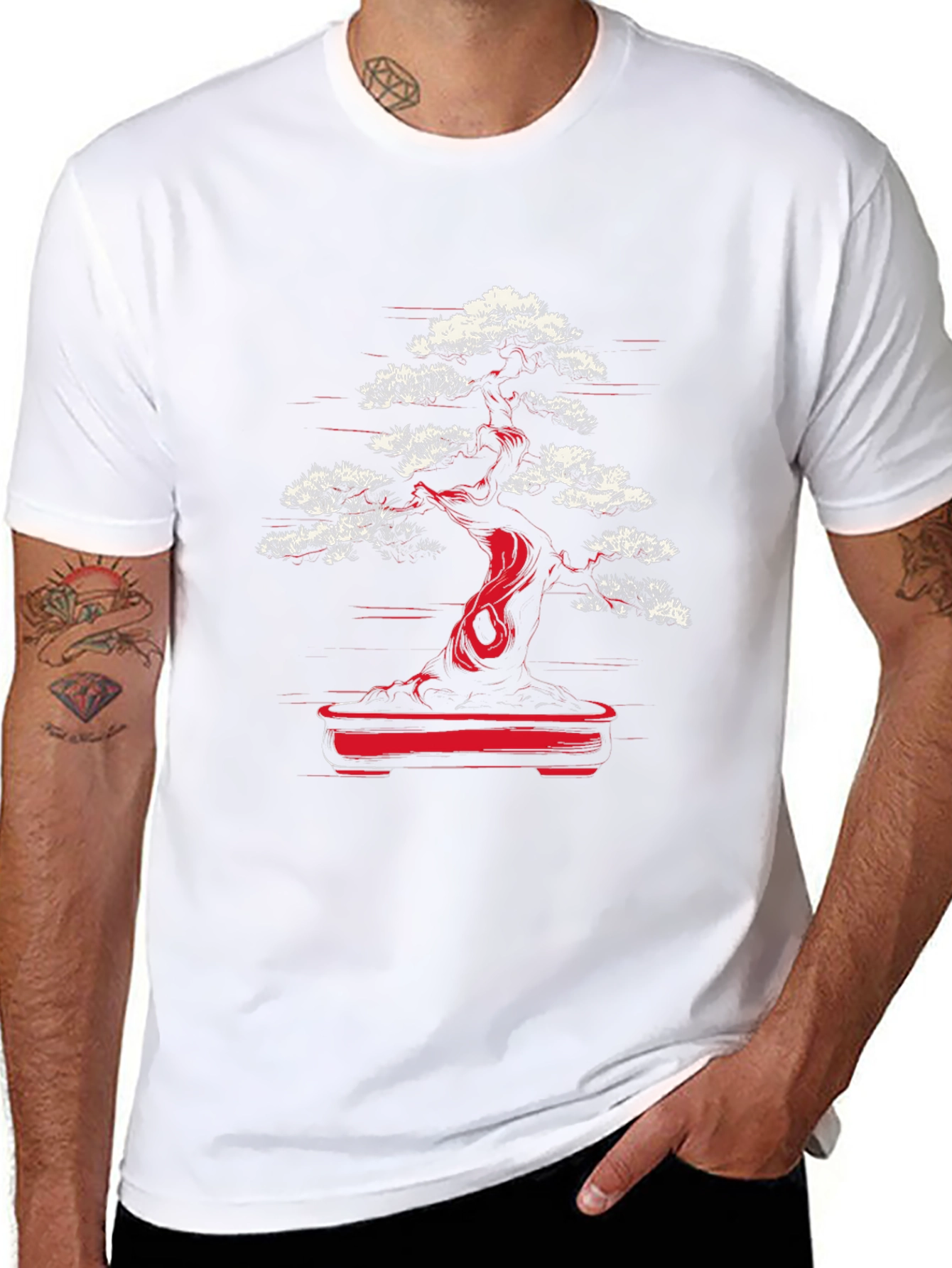 Bonsai Tree Graphic Tee - Unique Japanese Art T-Shirt