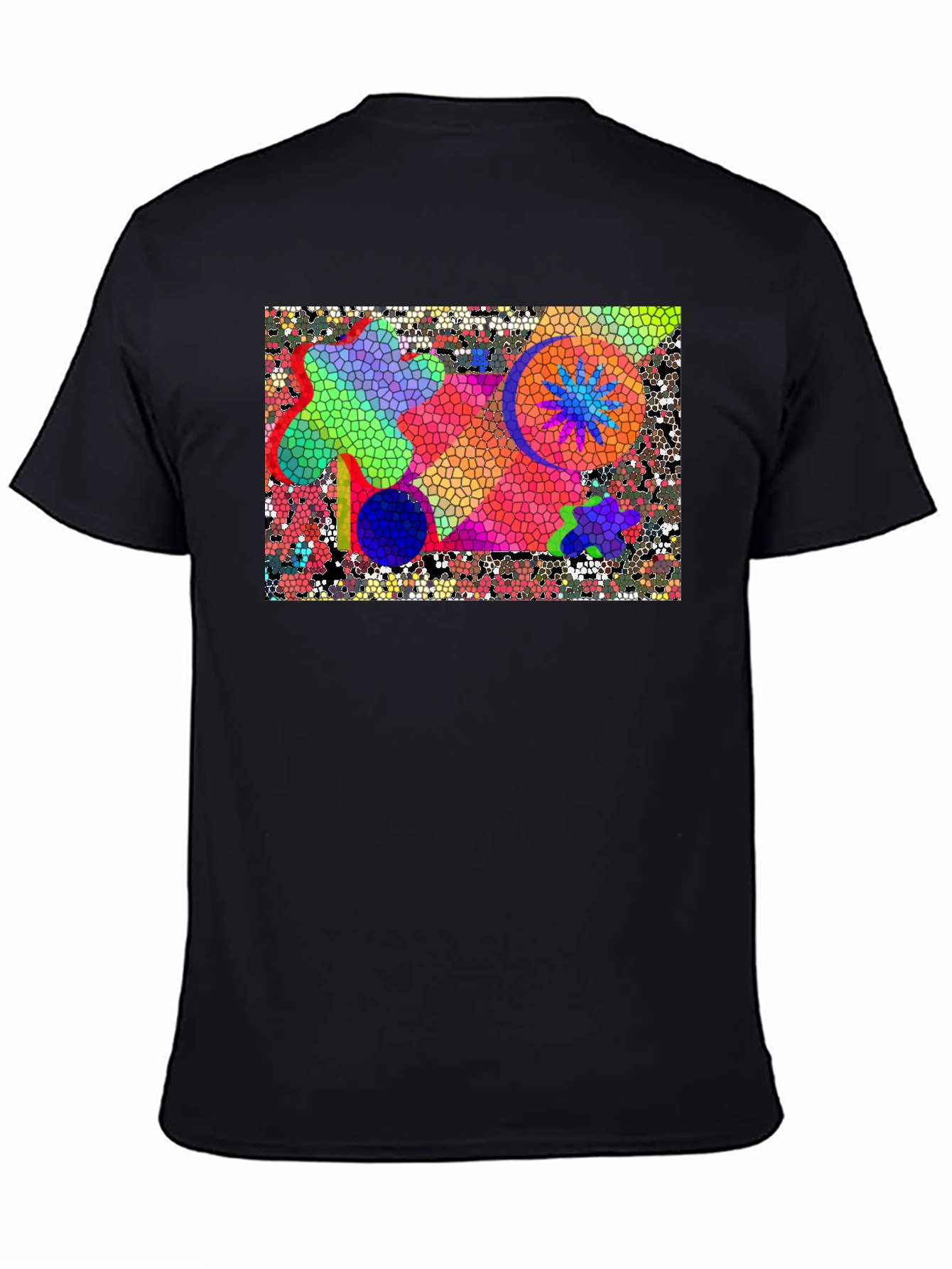 Abstract Mosaic T-Shirt - Vivid Colors Unique Design