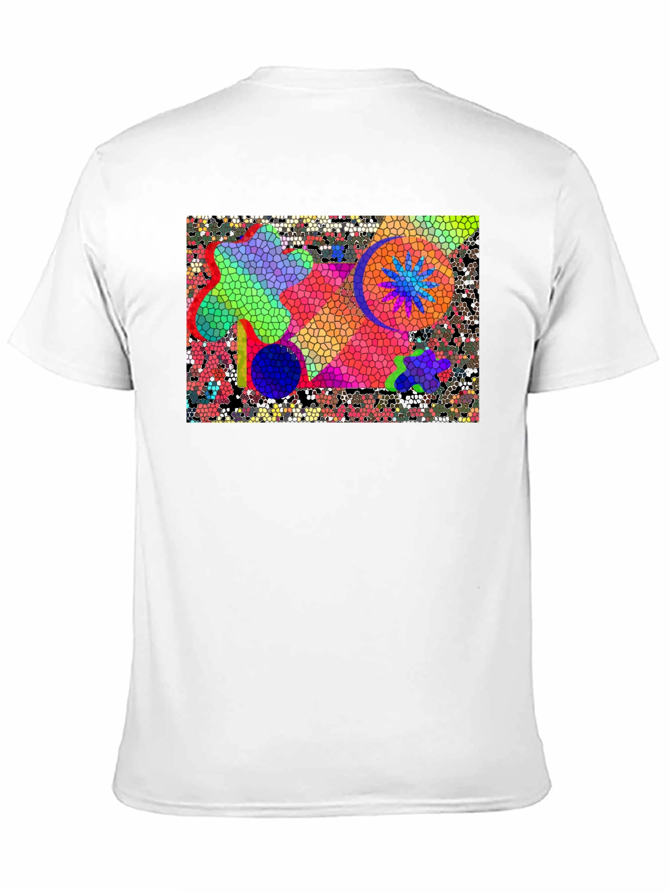 Abstract Mosaic T-Shirt - Vivid Colors Unique Design