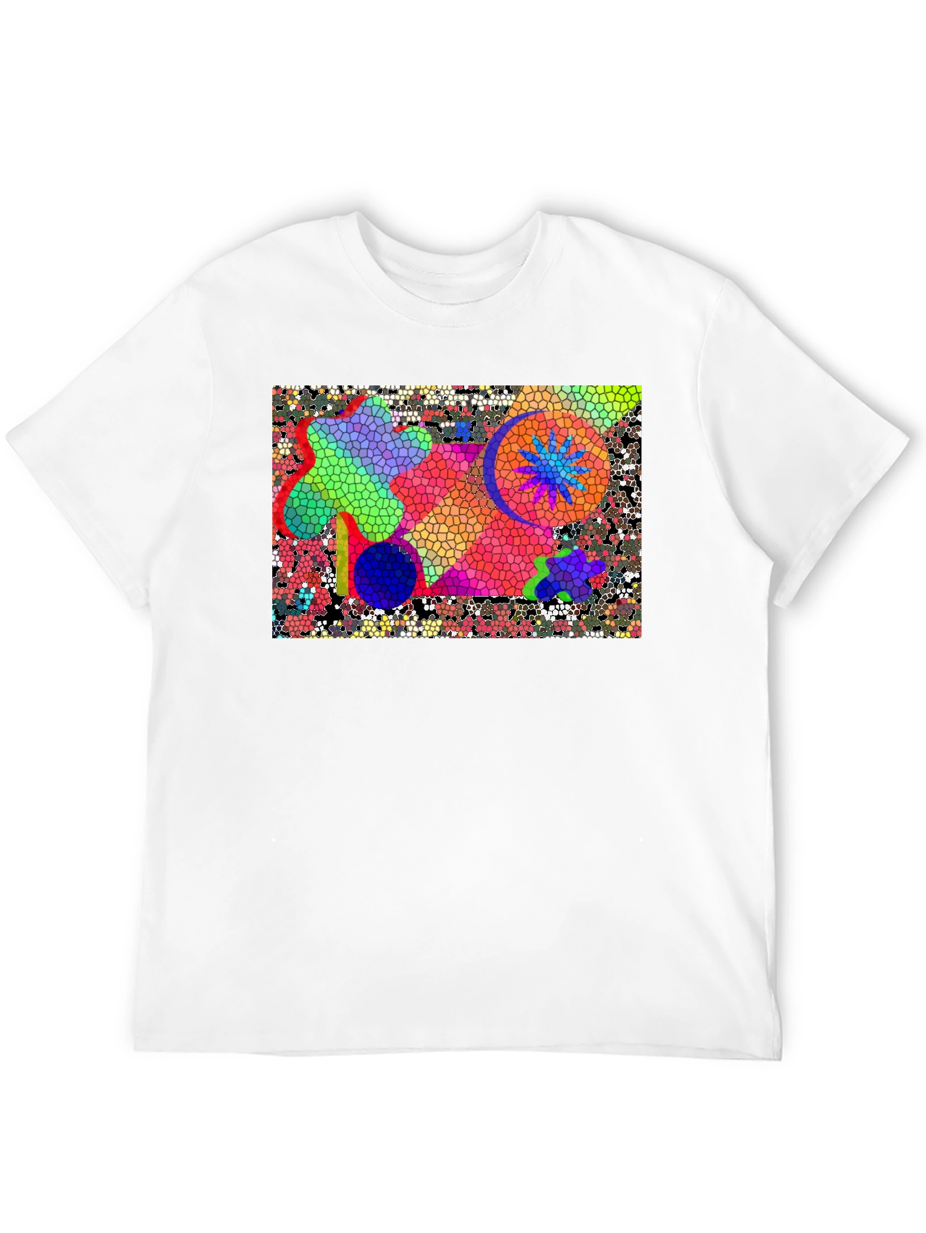 Abstract Mosaic T-Shirt - Vivid Colors Unique Design